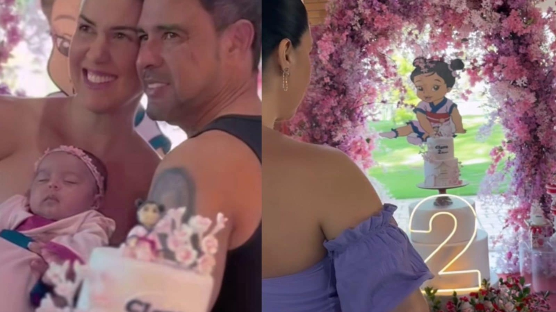 Graciele Lacerda mostra detalhes do 2º mesversário da filha de princesa