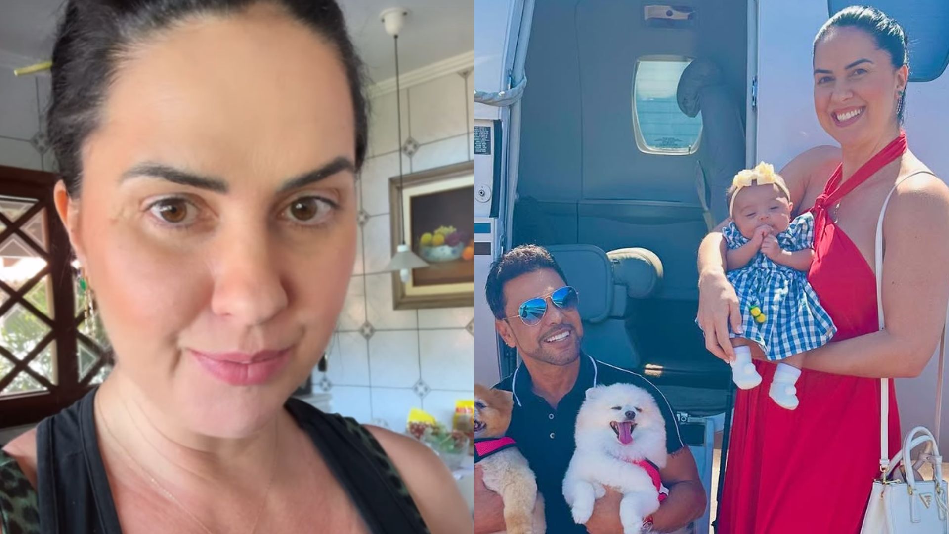 Graciele Lacerda se encanta ao flagrar semelhança entre a filha e Zezé: ‘Igual’
