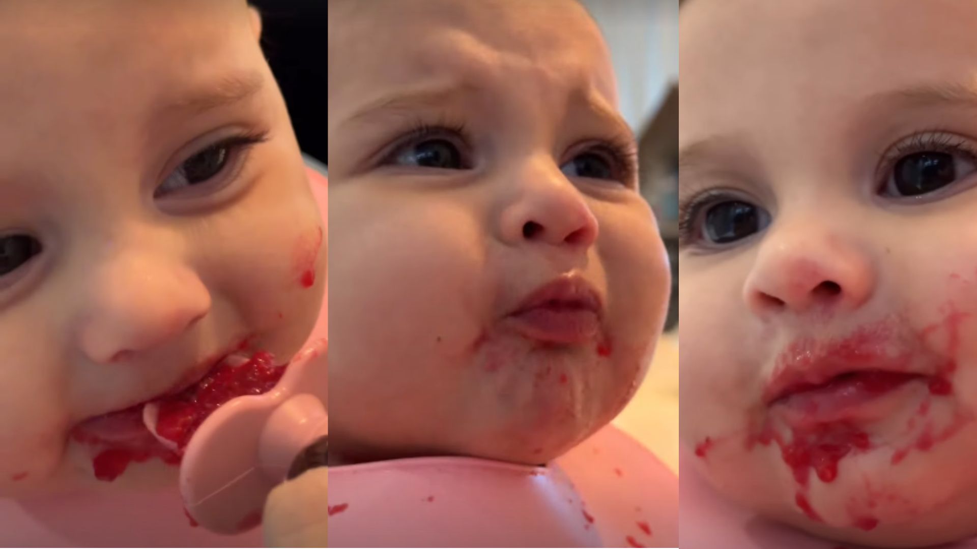 Amanda Kimberlly mostra ‘caras e bocas’ de sua filha com Neymar à introdução alimentar