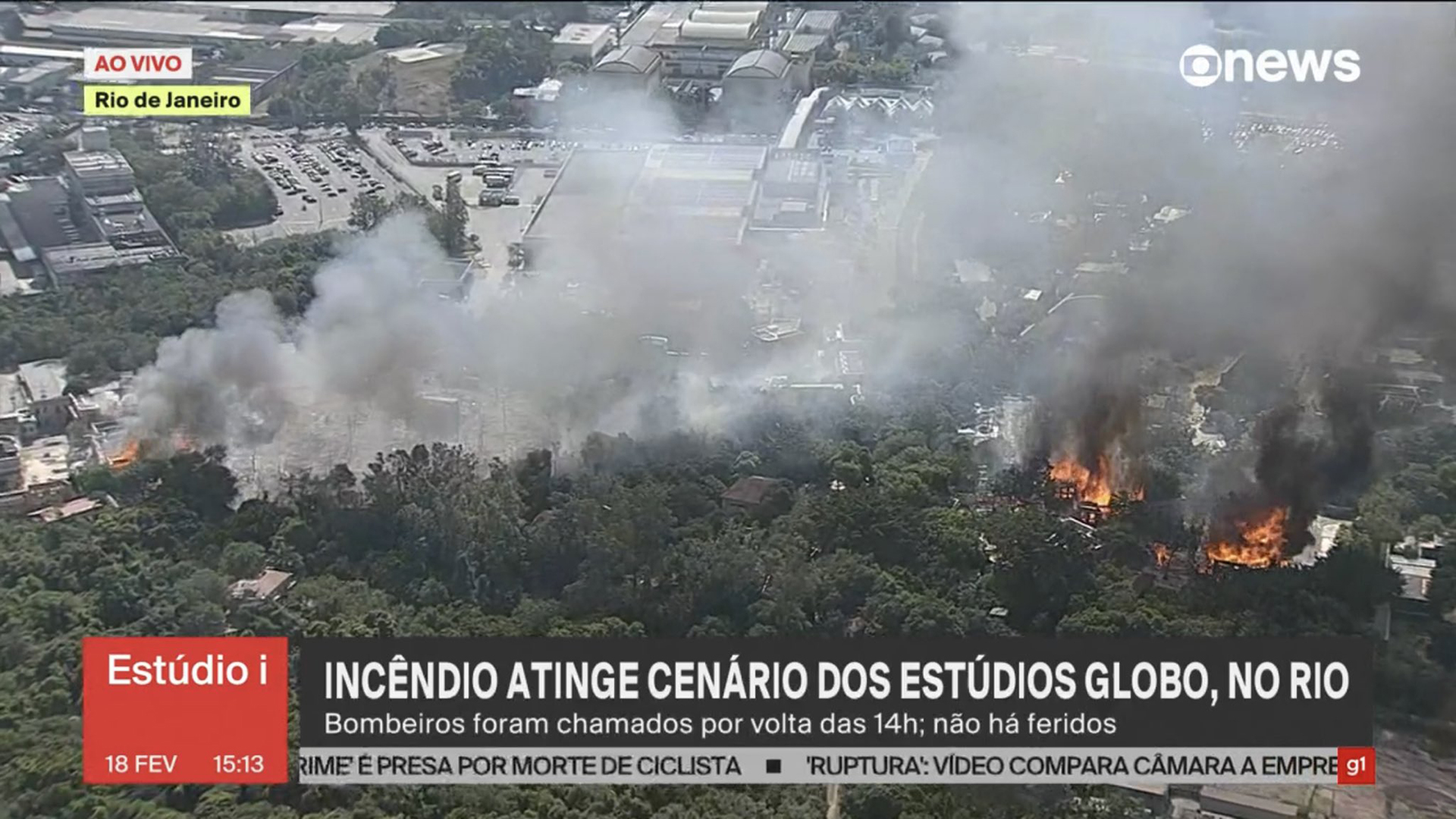 Incêndio atinge cidade cenográfica da Globo e bombeiros são acionados