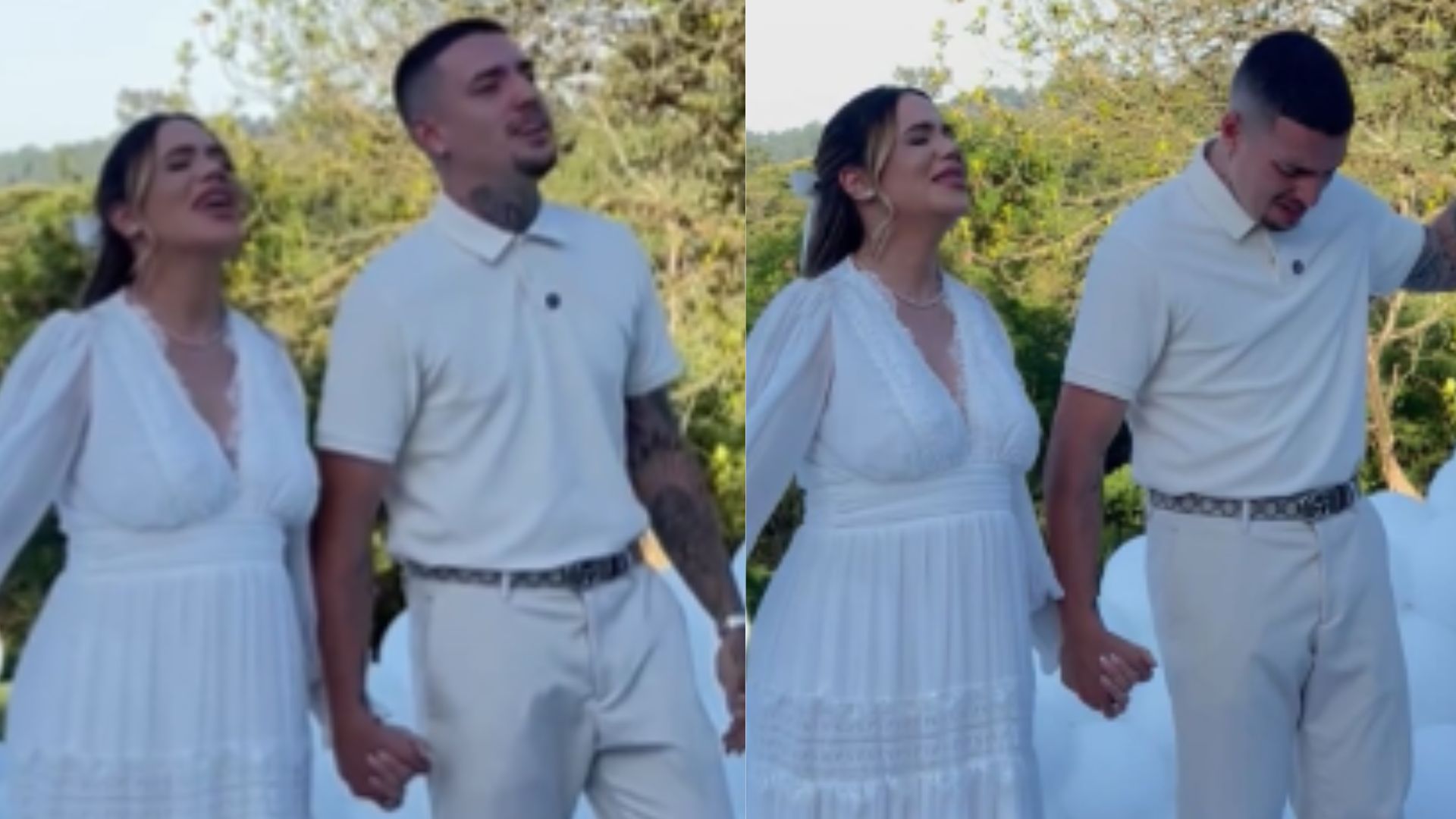 Karine Carrijo e Thiago Lima descobrem o sexo de gêmeos em chá revelação