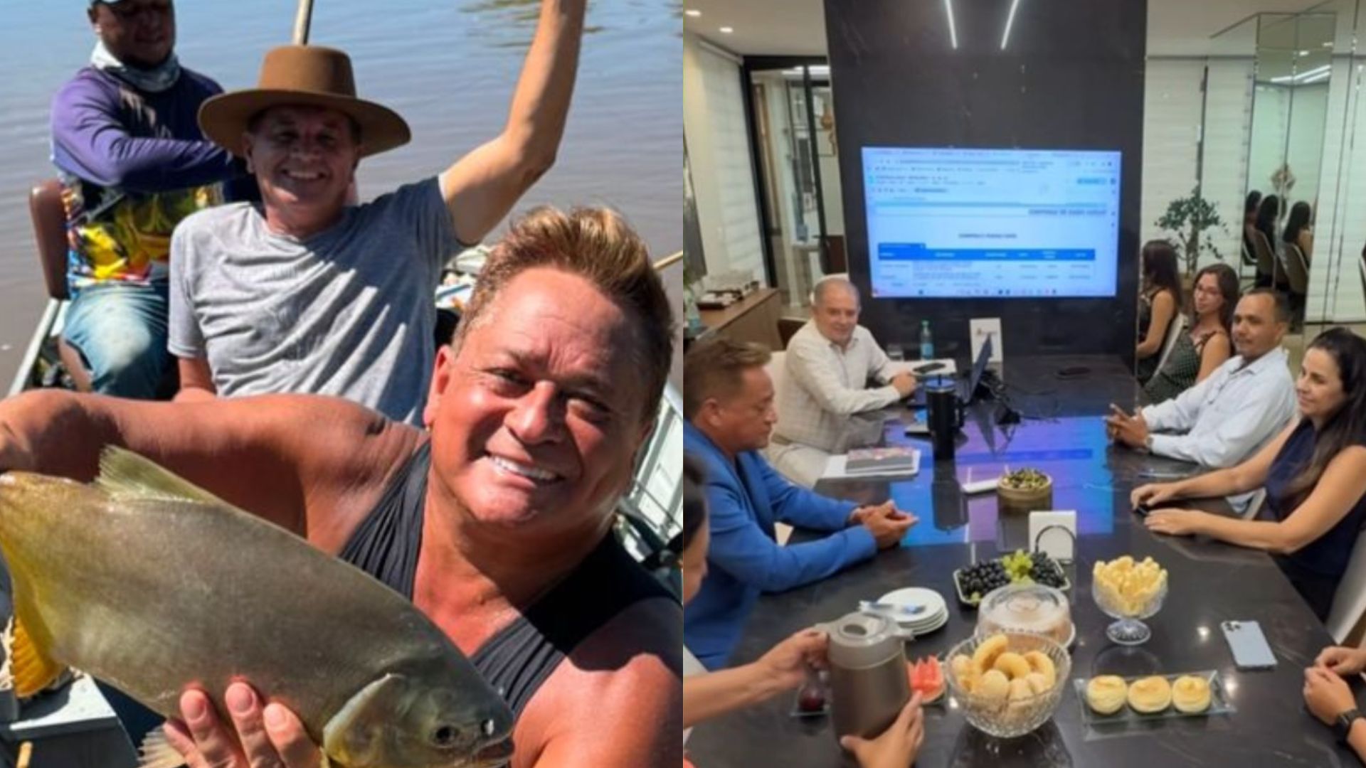 Após se divertir em pesca, Leonardo participa de reunião de compromisso: “Raiva”