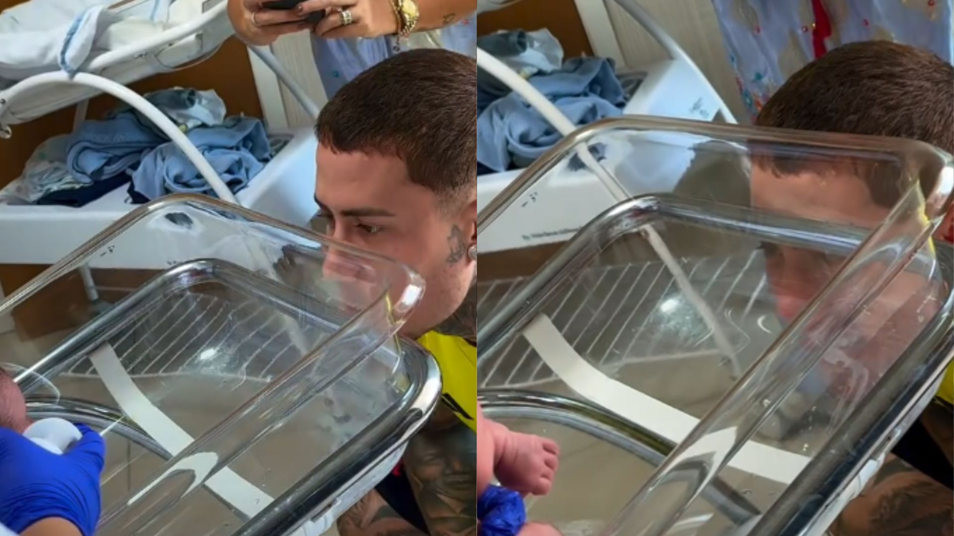 MC Daniel se encanta ao acompanhar o primeiro banho do filho