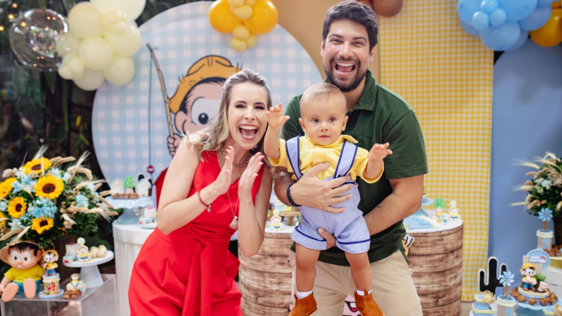 Pamela Domingues, do programa ‘Mulheres’, celebra 1 ano do filho com festão