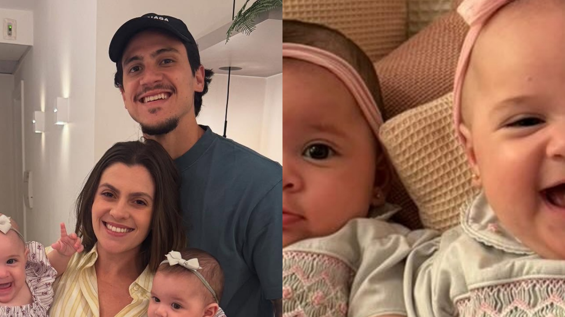 Pedro Guilherme, do Flamengo, posta fotos inéditas no mesversário das filhas