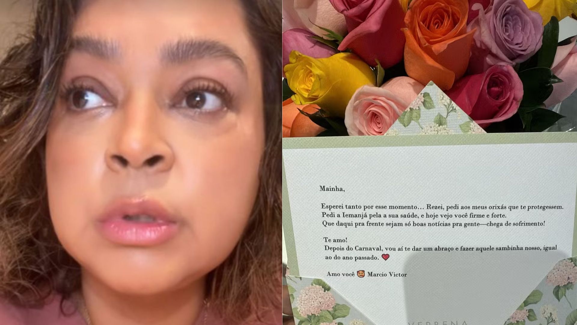 Em casa, Preta Gil ganha flores e carta de ex-namorado: “Chega de sofrimento”