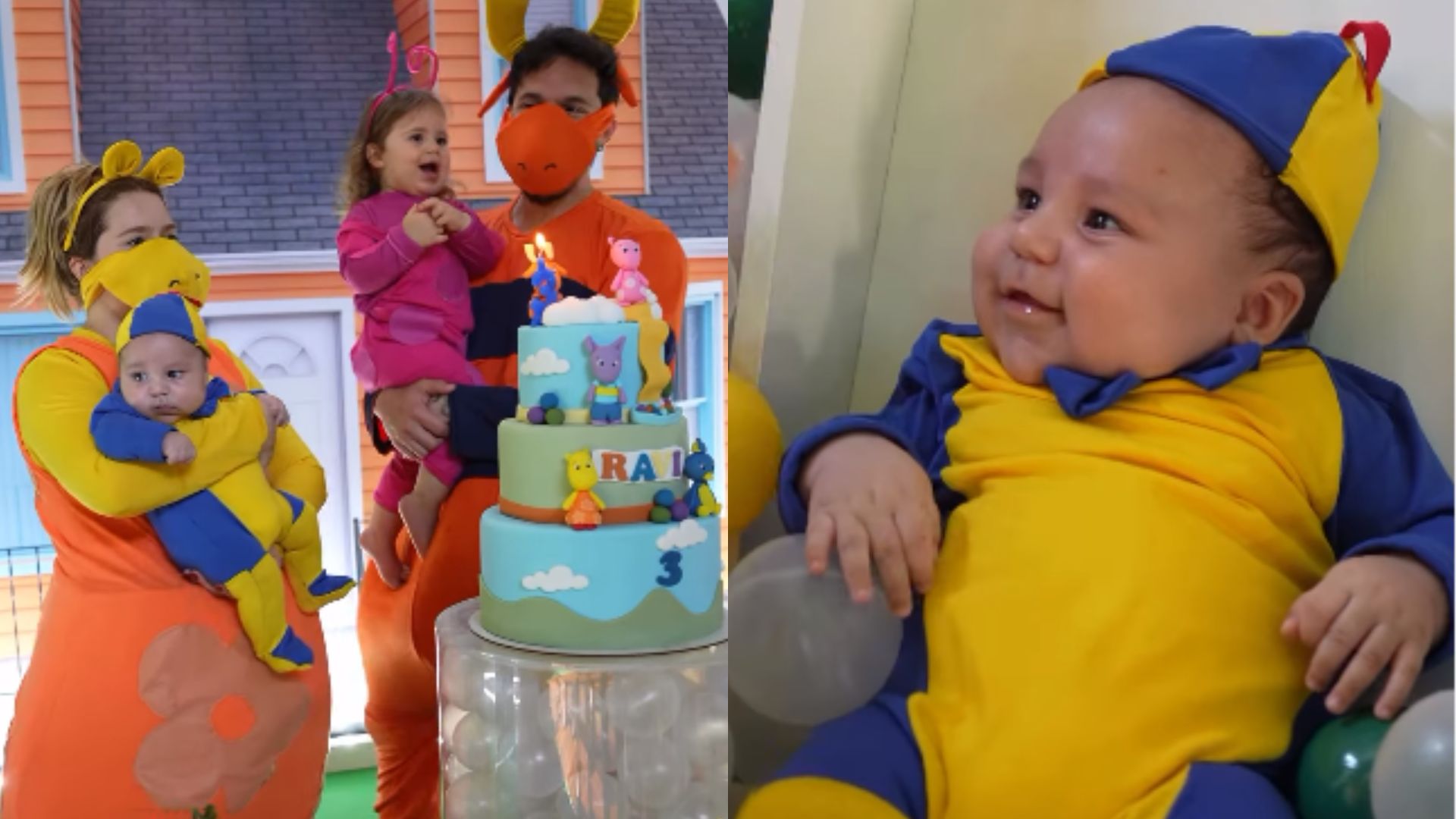 Viih Tube e Eliezer celebram três meses de Ravi com festa temática