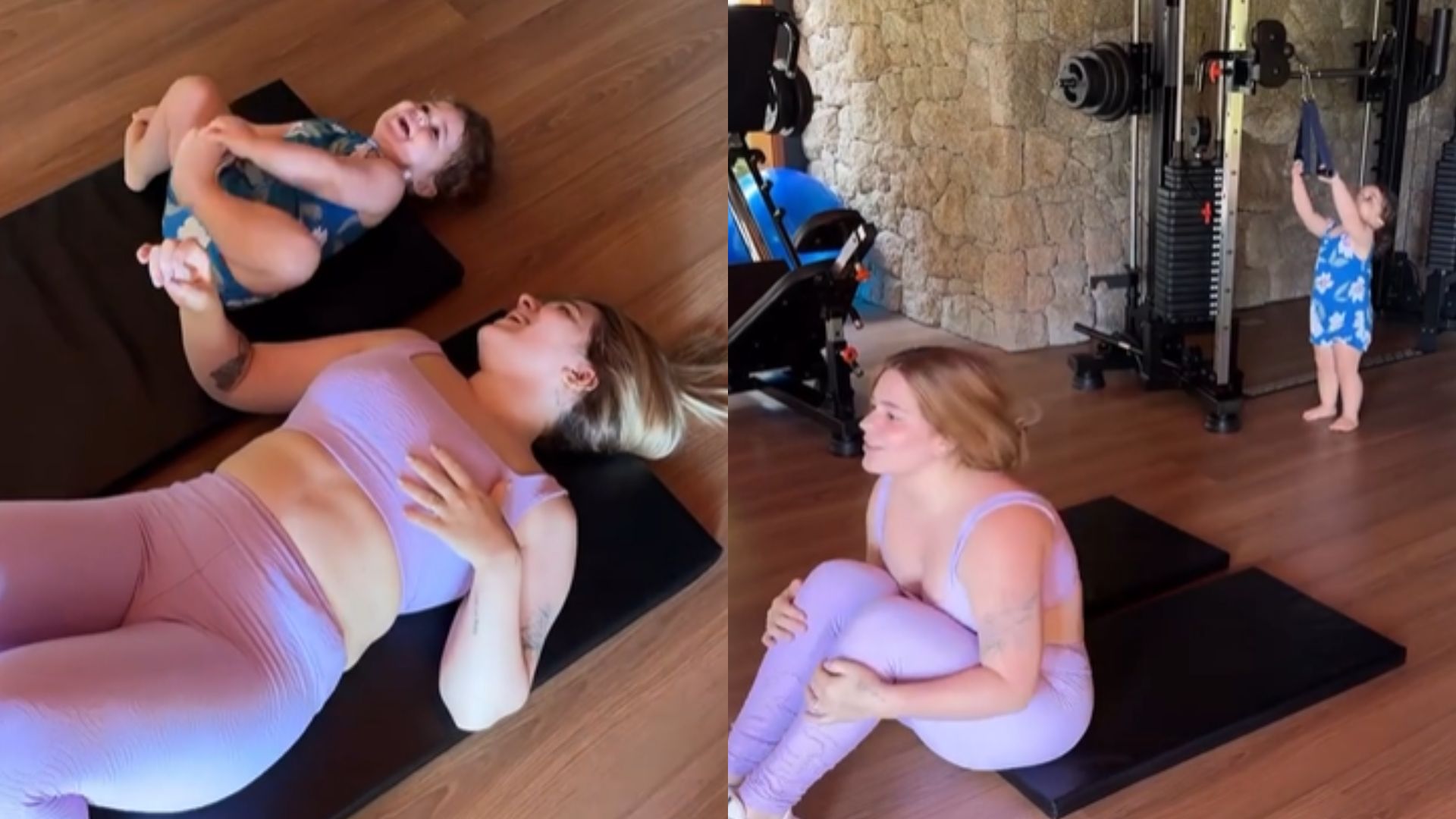 Viih Tube aproveita companhia da filha, Lua, durante o treino: “Minha parceira”