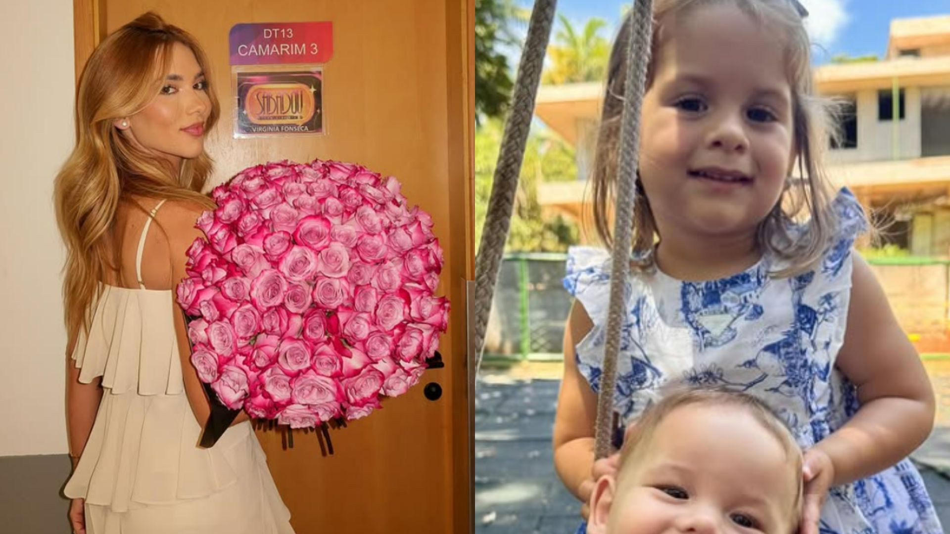 Virginia se derrete com momento especial entre Maria Flor e José Leonardo
