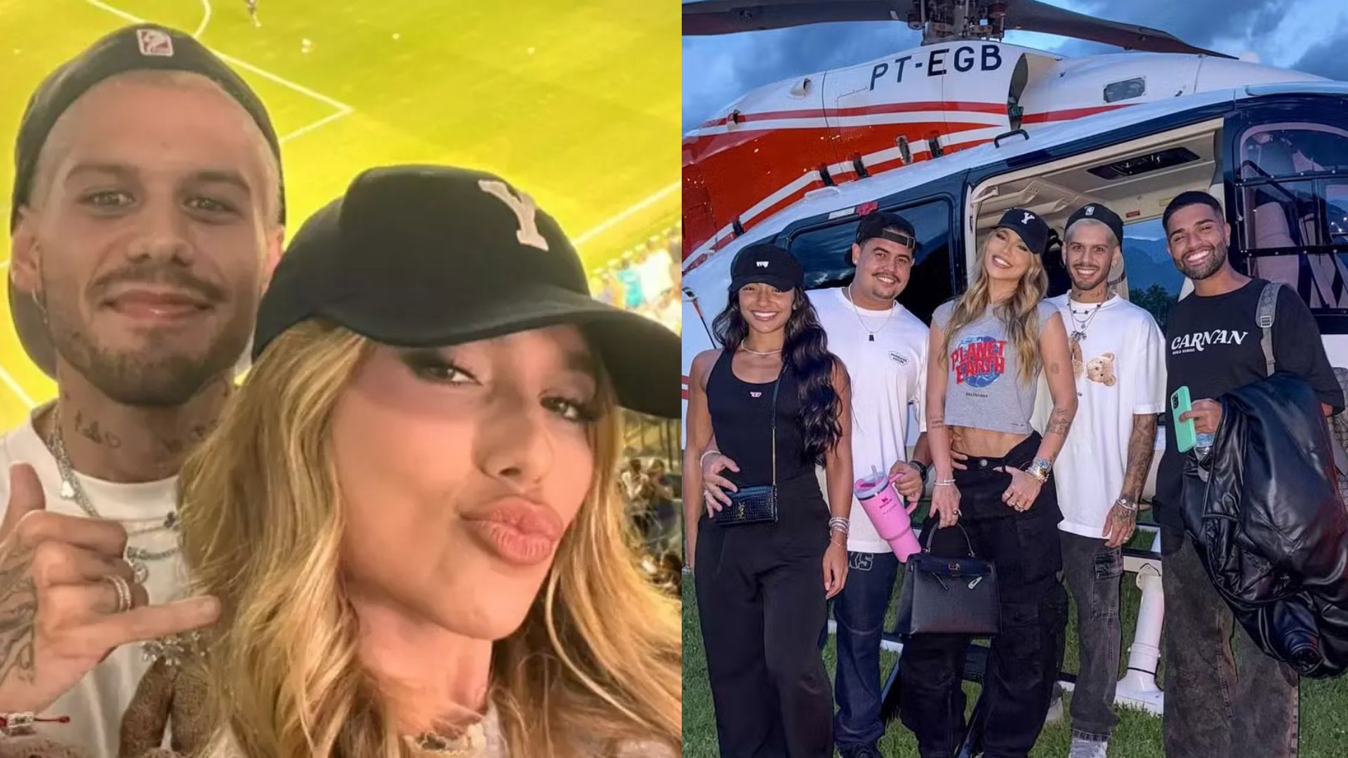 De jatinho, Virginia e Zé Felipe chegam para prestigiar a reestreia de Neymar no Santos