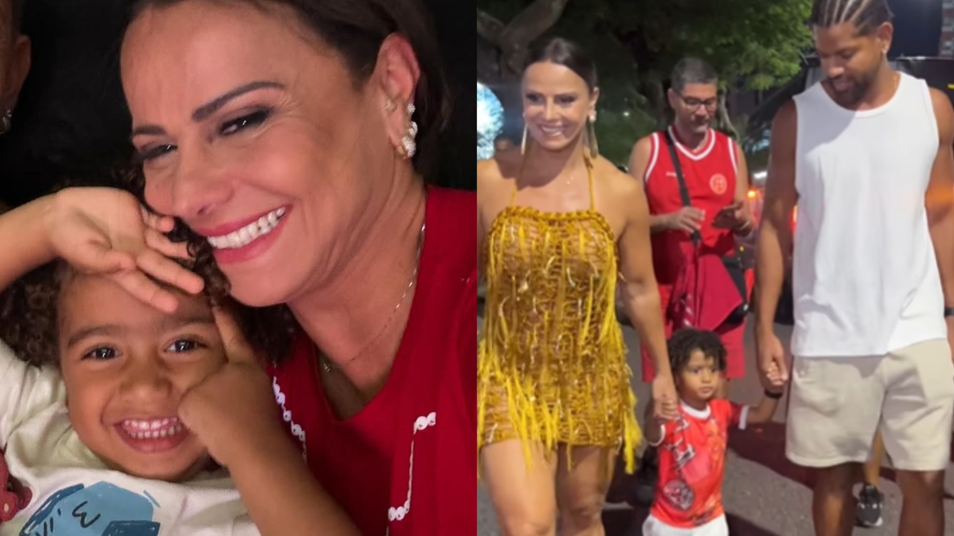 Filho de Viviane Araújo rouba a cena em ensaio de Carnaval da Salgueiro