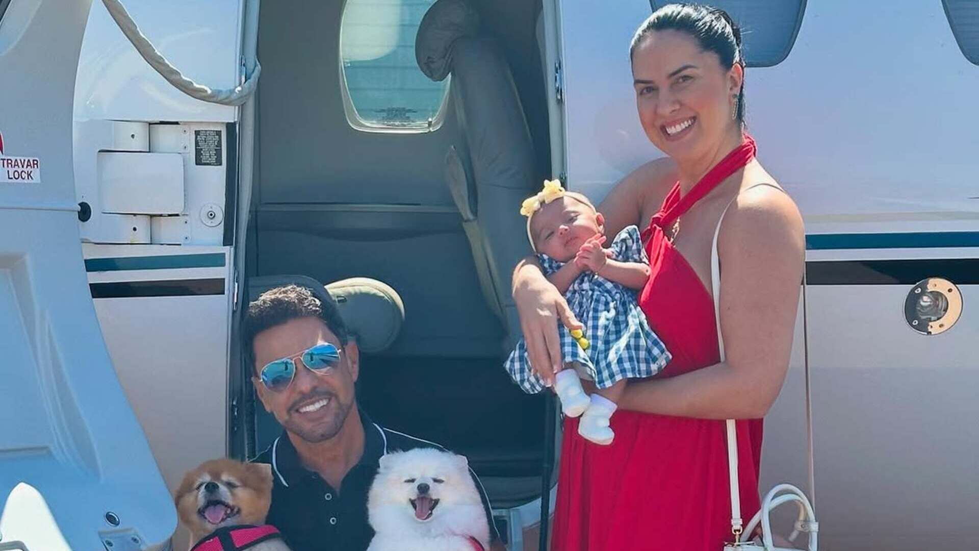 Zezé Di Camargo celebra primeira vez da filha em seu avião: ‘Partiu férias’
