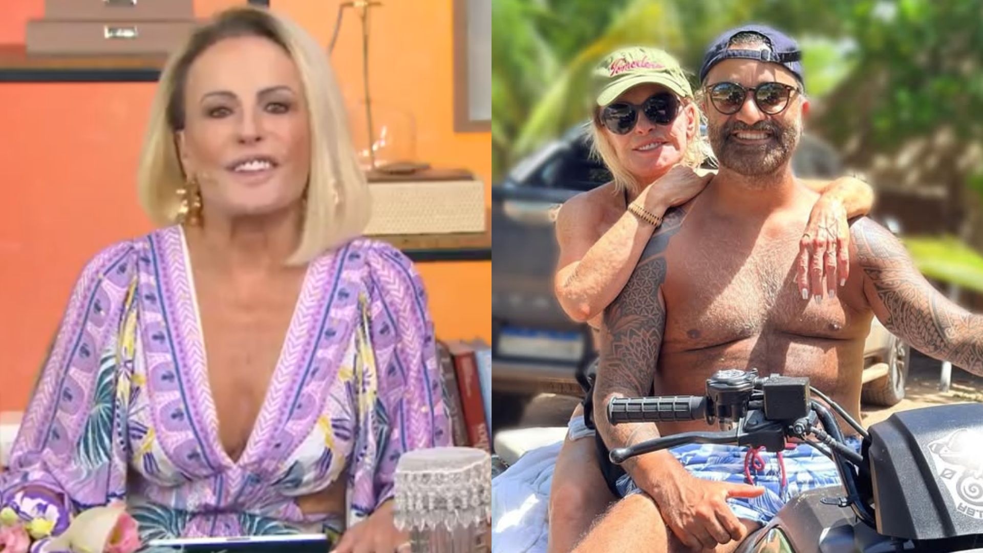 Após viagem, Ana Maria Braga se declara ao vivo para o namorado: ‘Amado’