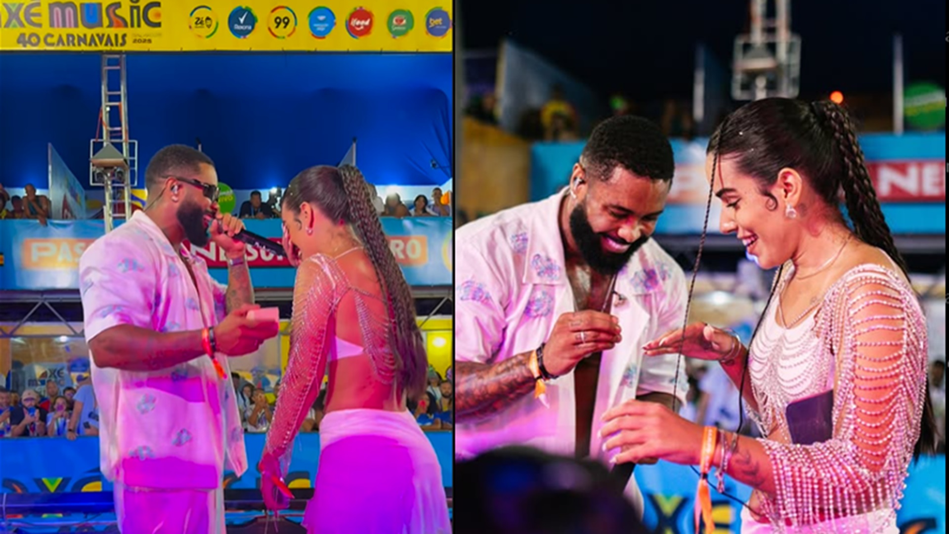 Cantor pede namorada em casamento durante show no Carnaval; veja o momento