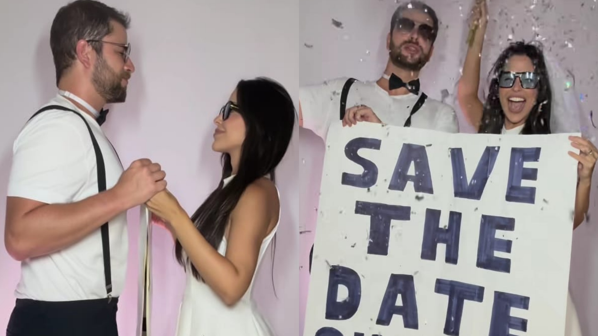 Ex-BBBs Laís Caldas e Gustavo Marsengo anunciam data de casamento religioso