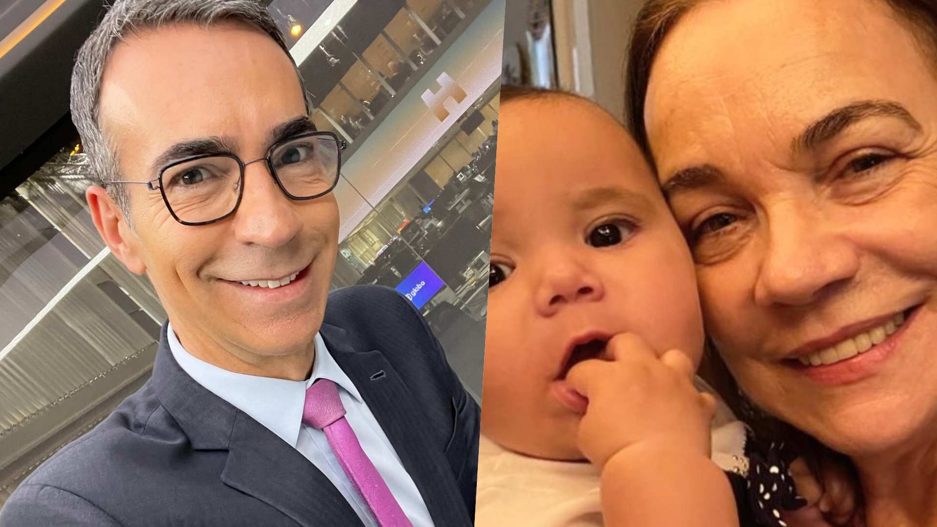 César Tralli recorda foto da mãe com a neta: ‘Fico emocionado demais’