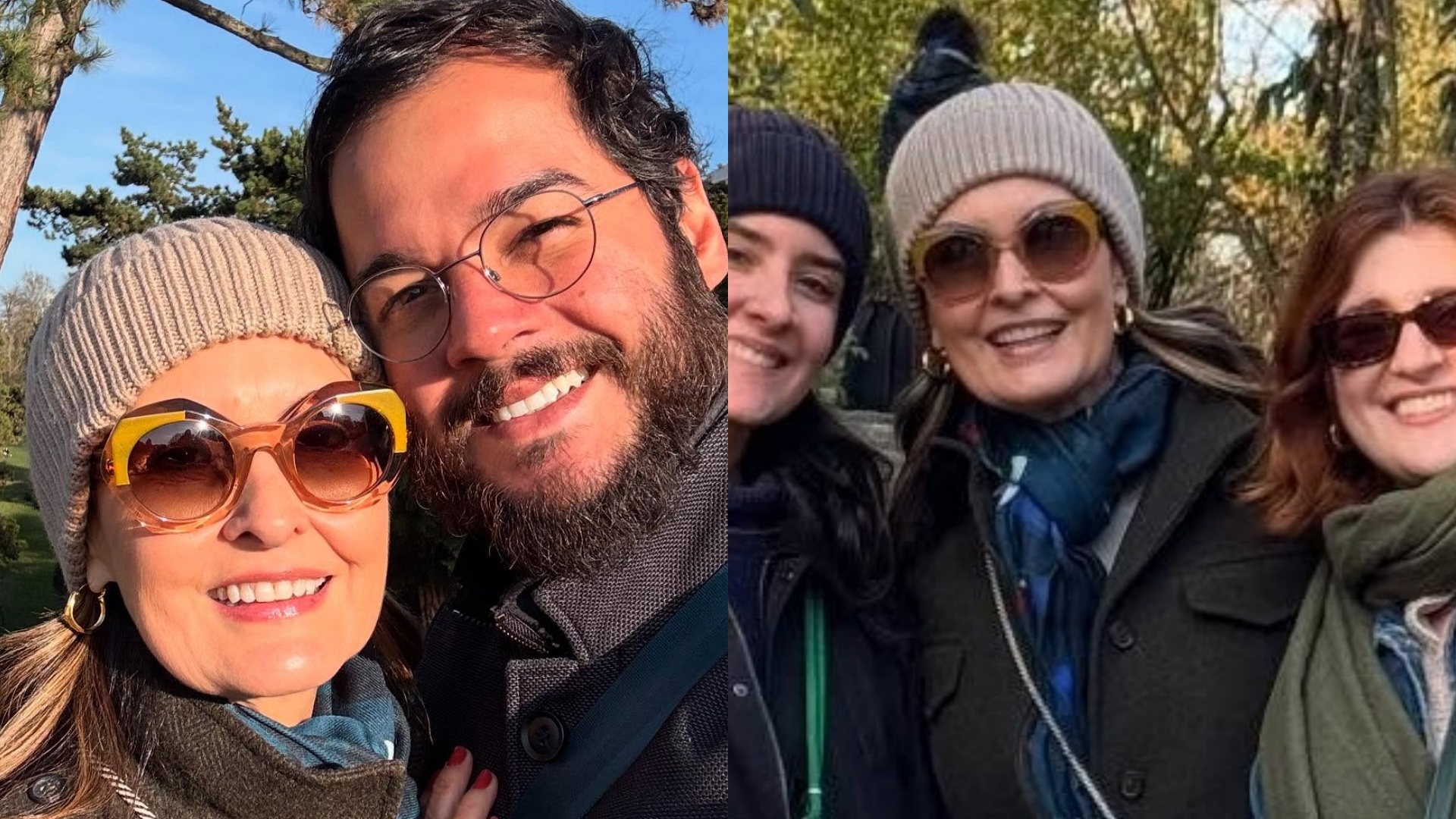 Fátima Bernardes curte passeio em Paris com o namorado e os filhos