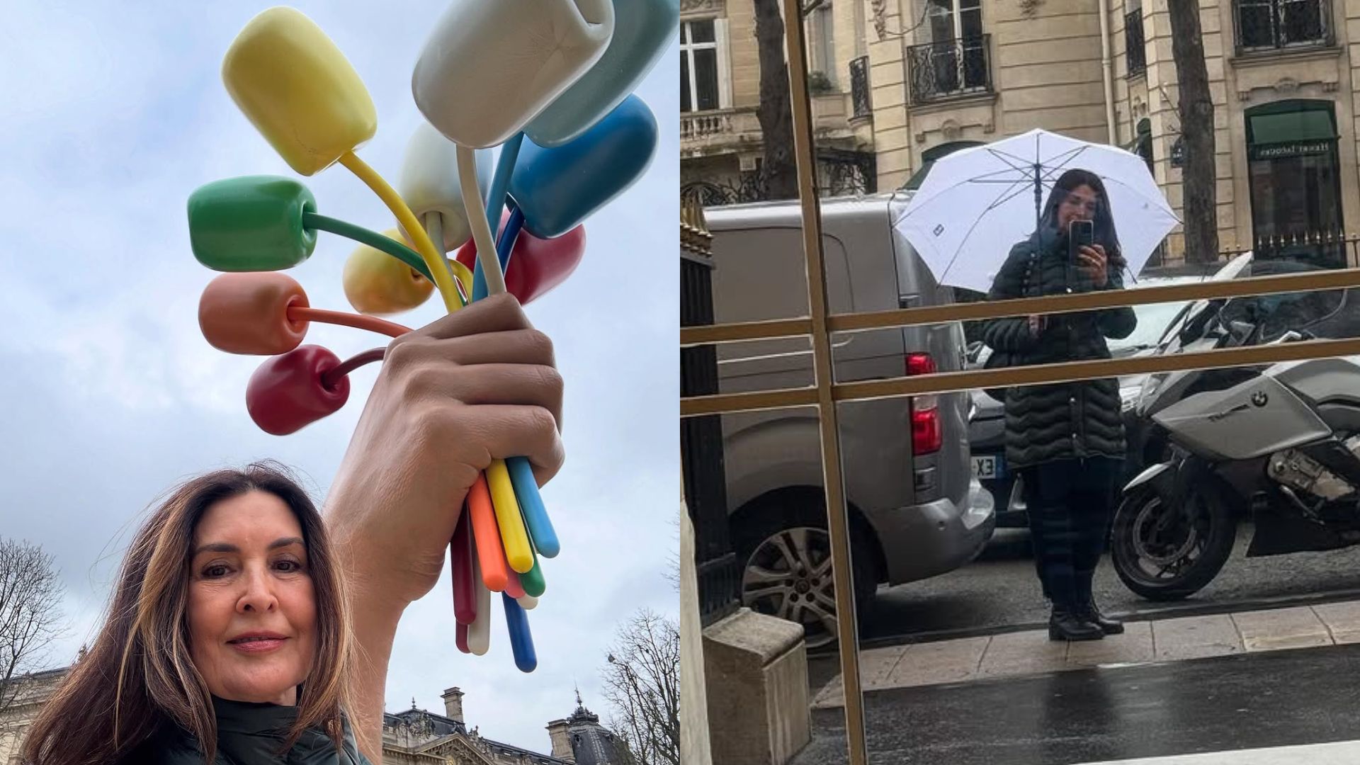 Fátima Bernardes passeia sozinha em Paris após a formatura da filha, Laura