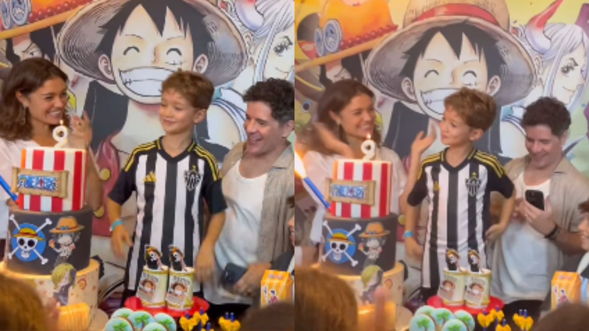 Sophie Charlotte e Daniel de Oliveira se reúnem em festinha do filho