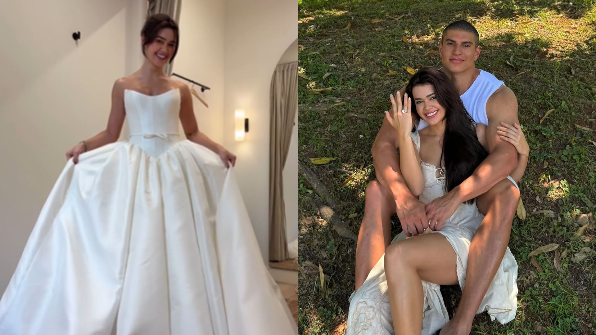 Franciny Ehlke inicia a busca pelo vestido de noiva: ‘É só o começo’