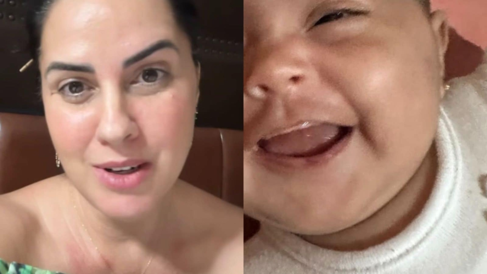 Graciele Lacerda encanta ao mostrar a filha dando sorrisão