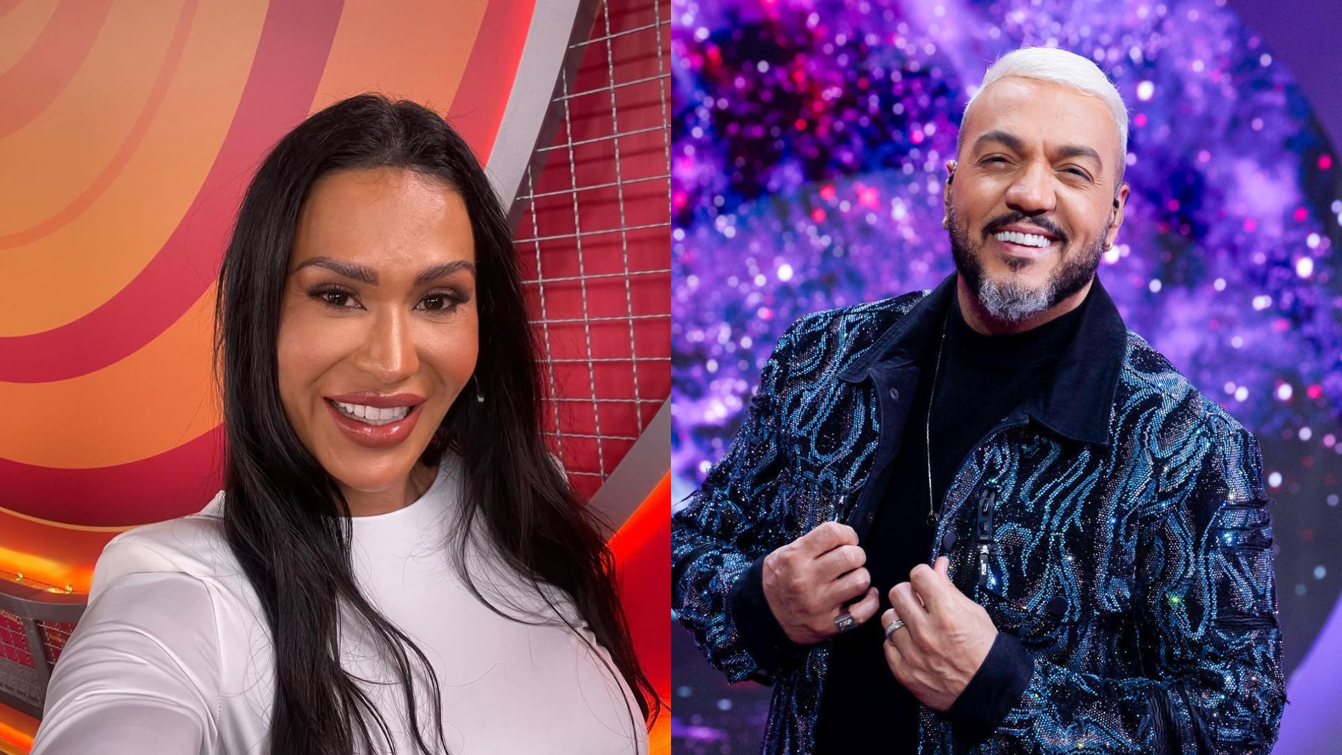 Gracyanne Barbosa e Belo se reencontram no palco do Domingão com Huck