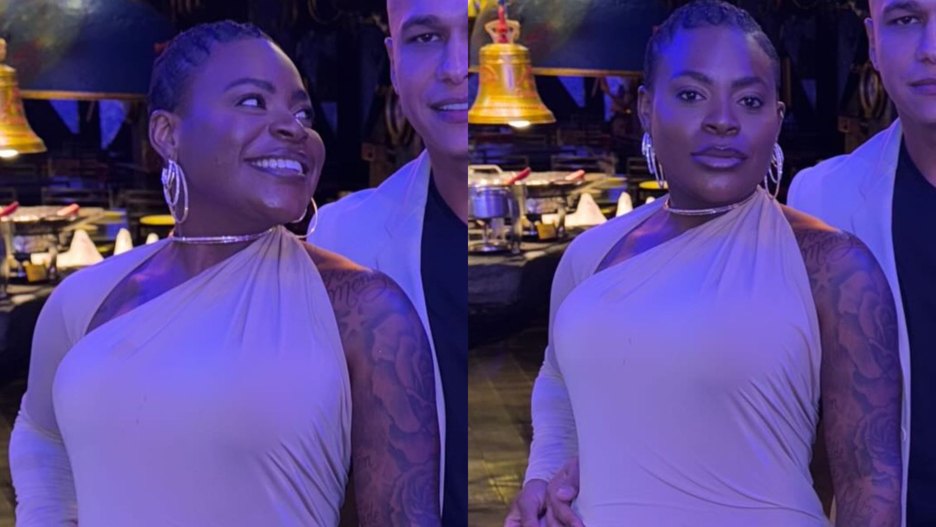 Jojo Todynho posa sorridente em clima de romance com o namorado
