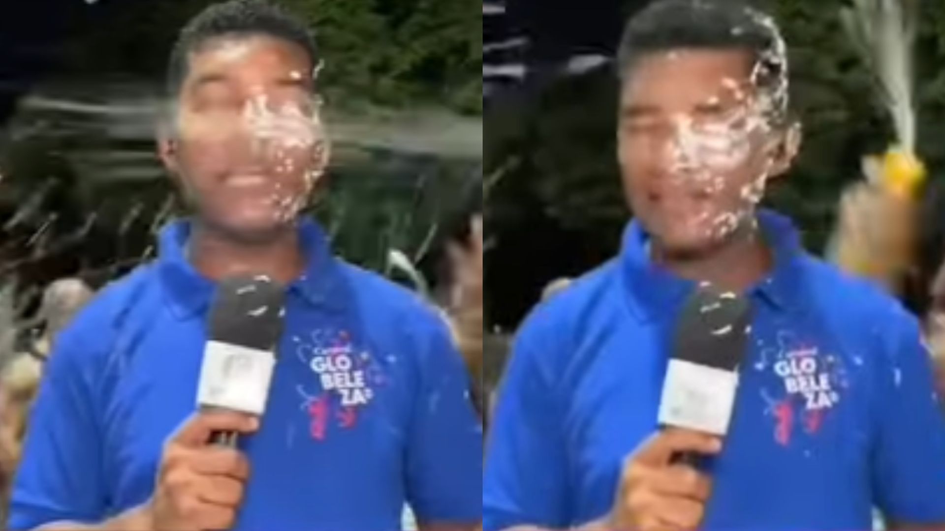 Repórter é roubado e leva spray de espuma ao vivo por ‘foliões’ no RJ