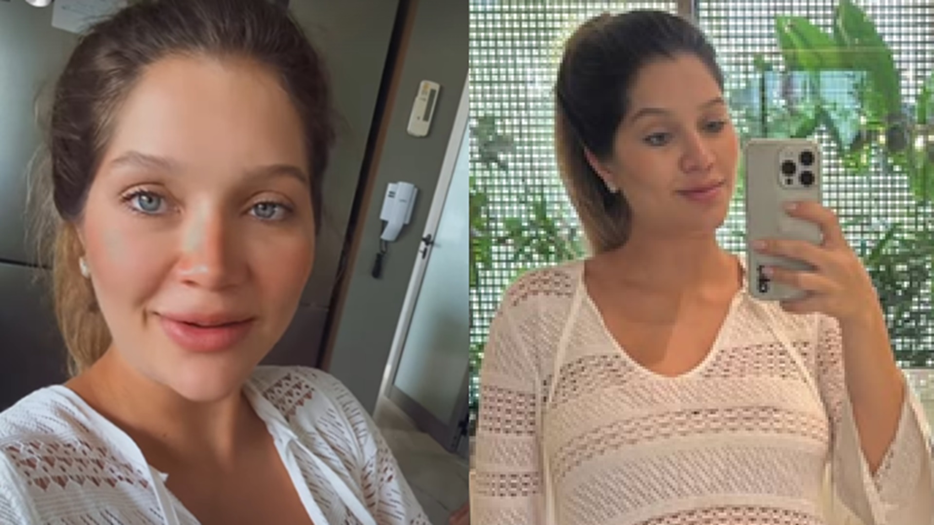 Filha do cantor Leandro completa 34 semanas de gravidez e mostra como está sua barriga