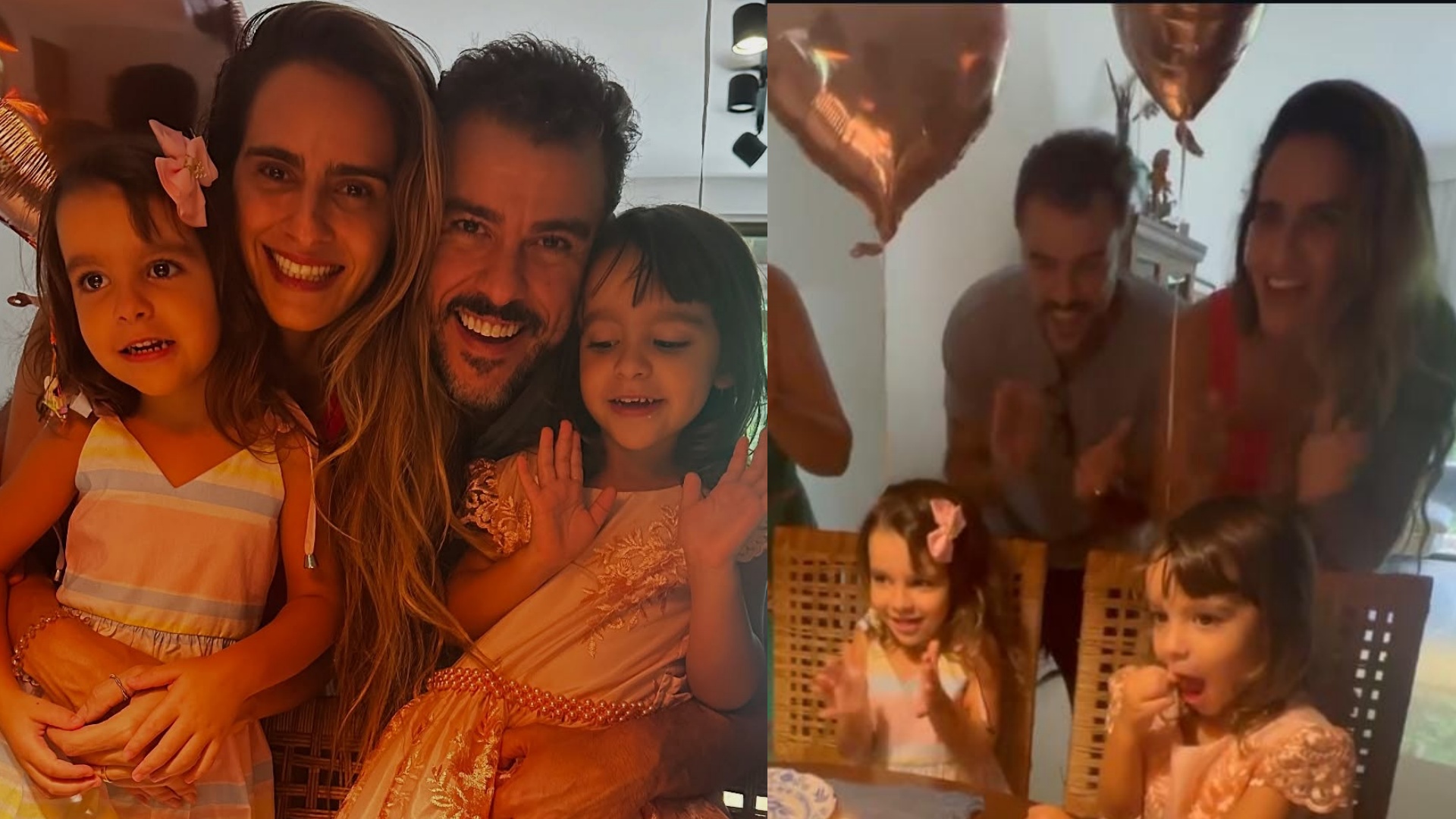 Marcella Fogaça mostra comemoração intimista no aniversário das filhas gêmeas