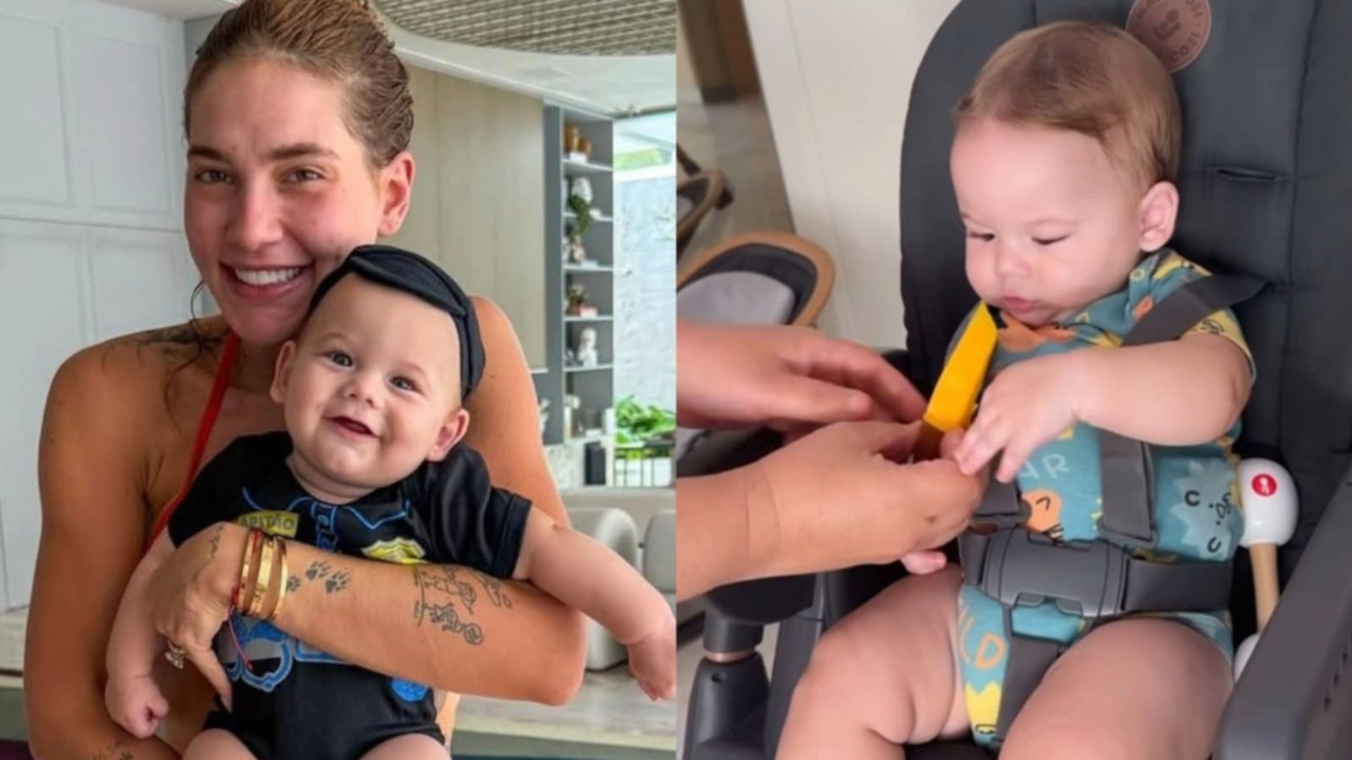 Virginia encanta ao mostrar José Leonardo comendo pela primeira vez; veja