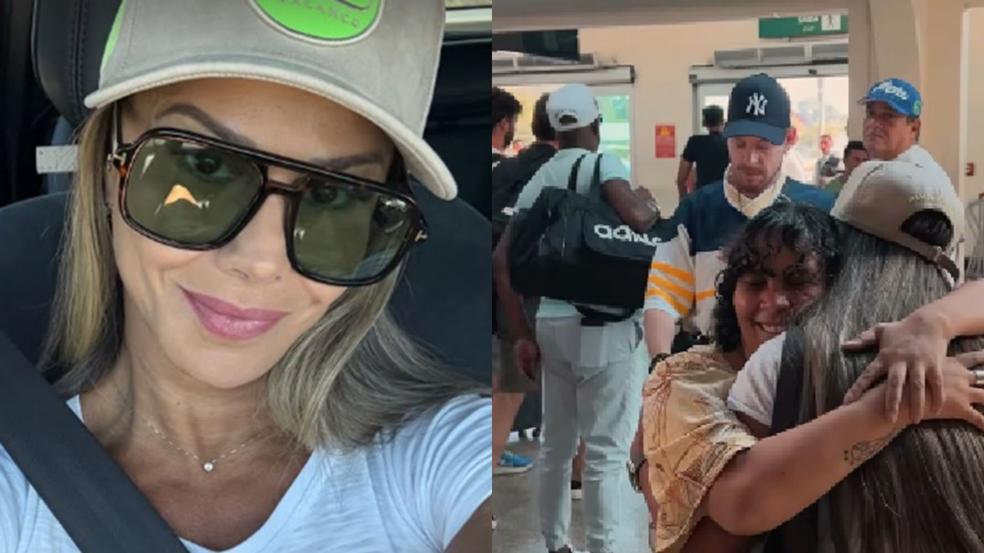 Viviane Araujo recebe carinho dos fãs ao desembarcar em São Paulo