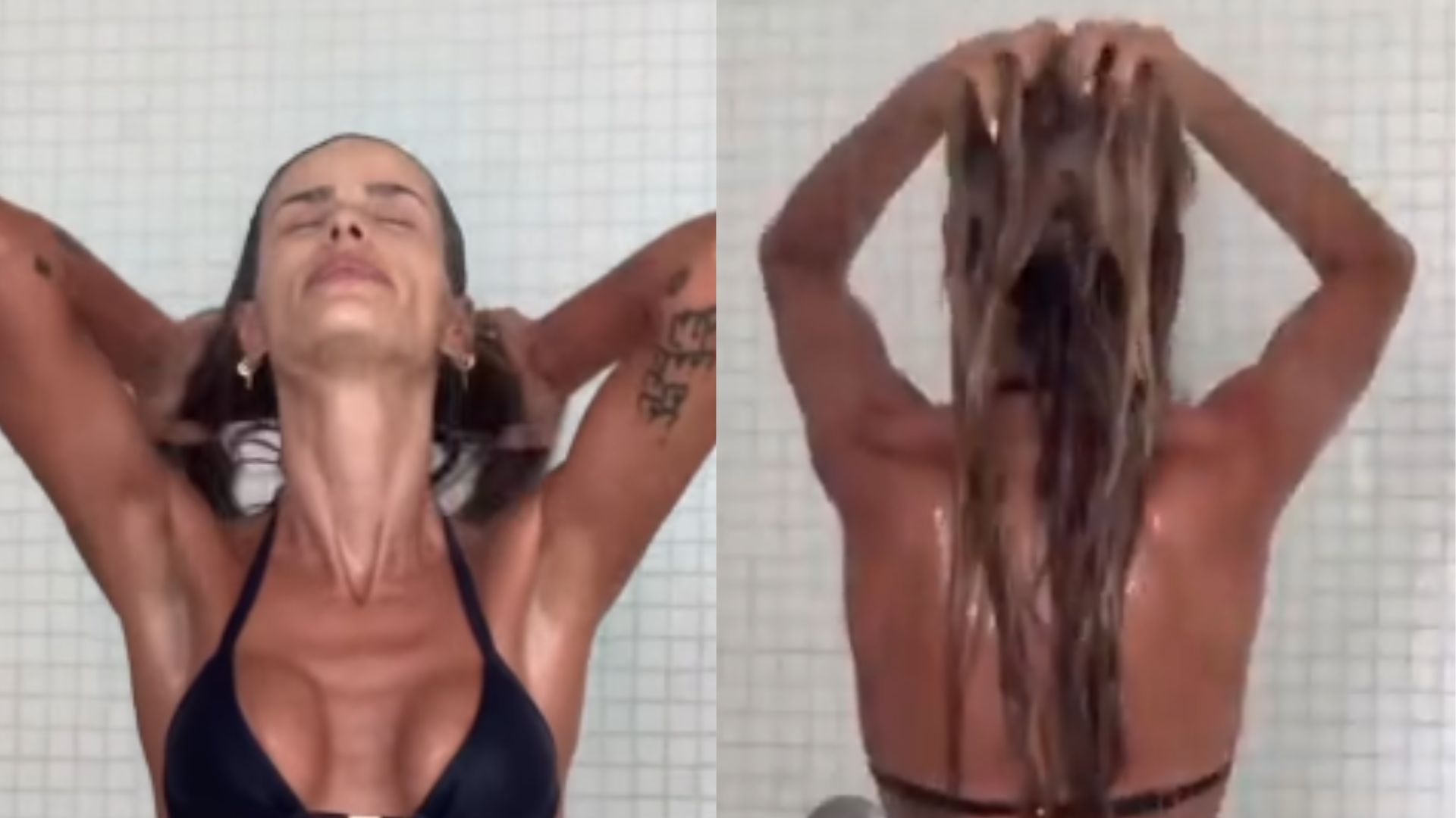 Após críticas ao corpo, Yasmin Brunet mostra rotina de beleza no banho