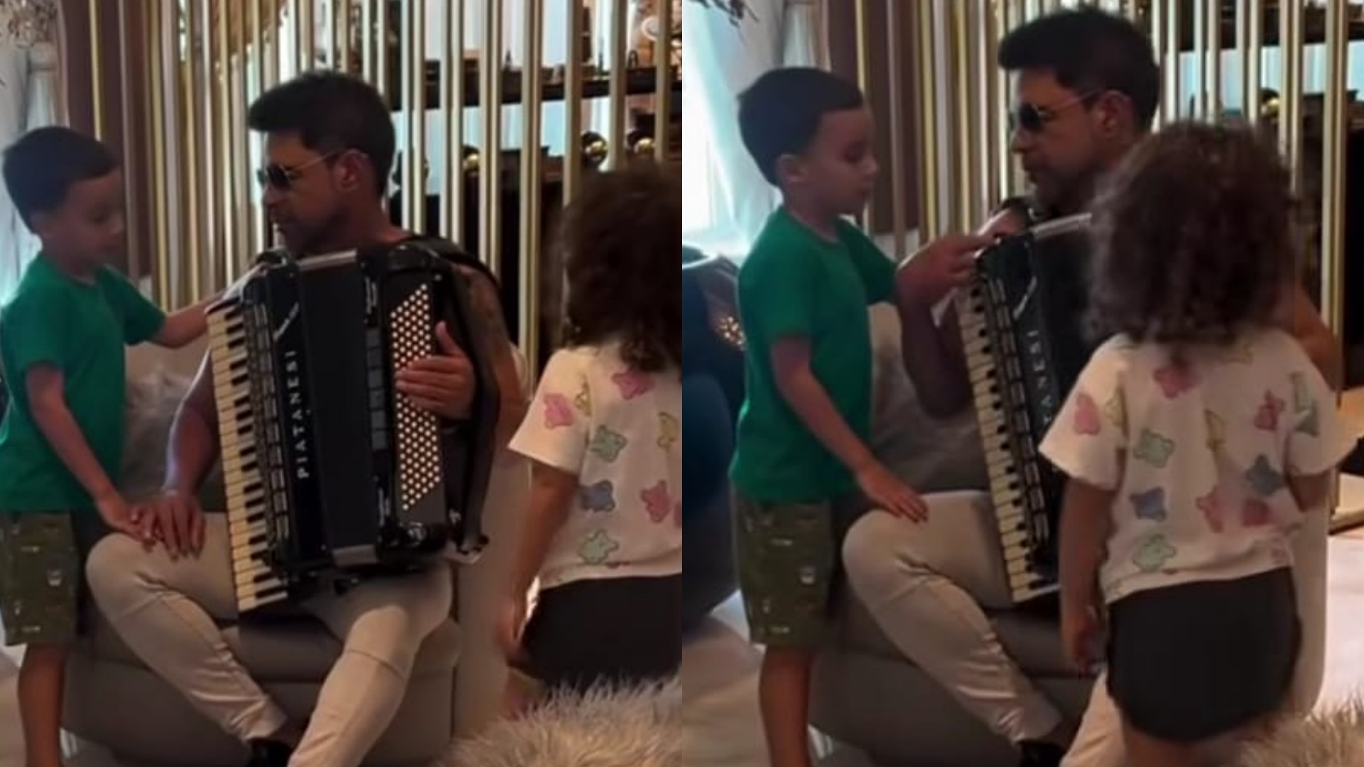 Zezé Di Camargo surge em momento fofo com os filhos de Camilla Camargo