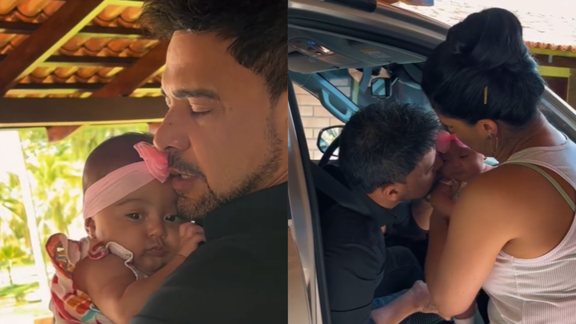 Zezé Di Camargo emociona ao se despedir da filha caçula antes de voltar à rotina de trabalhos