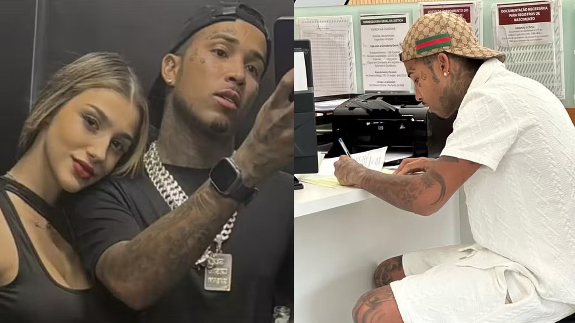Após negar paternidade, Gato Preto registra a filha com Bia Miranda no cartório