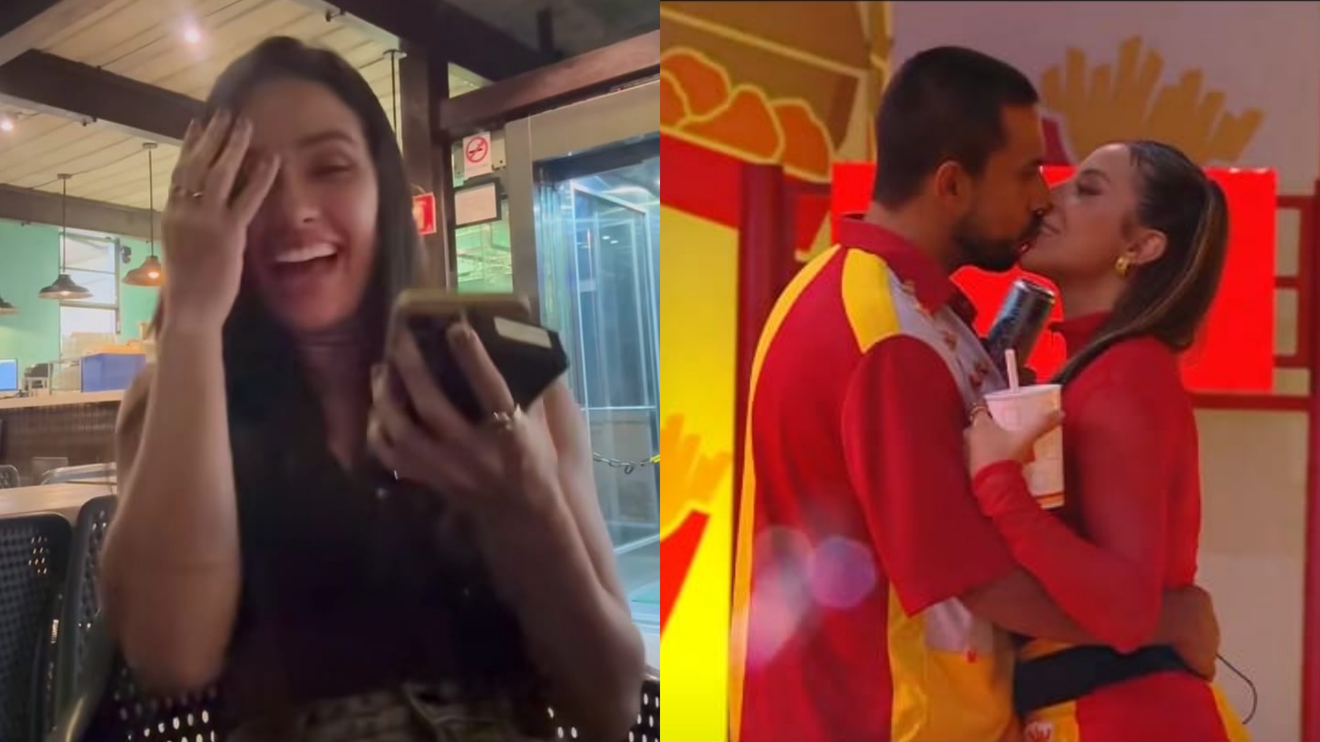 Eva reage de forma surpreendente ao ver o beijo entre Renata e Maike no BBB 25