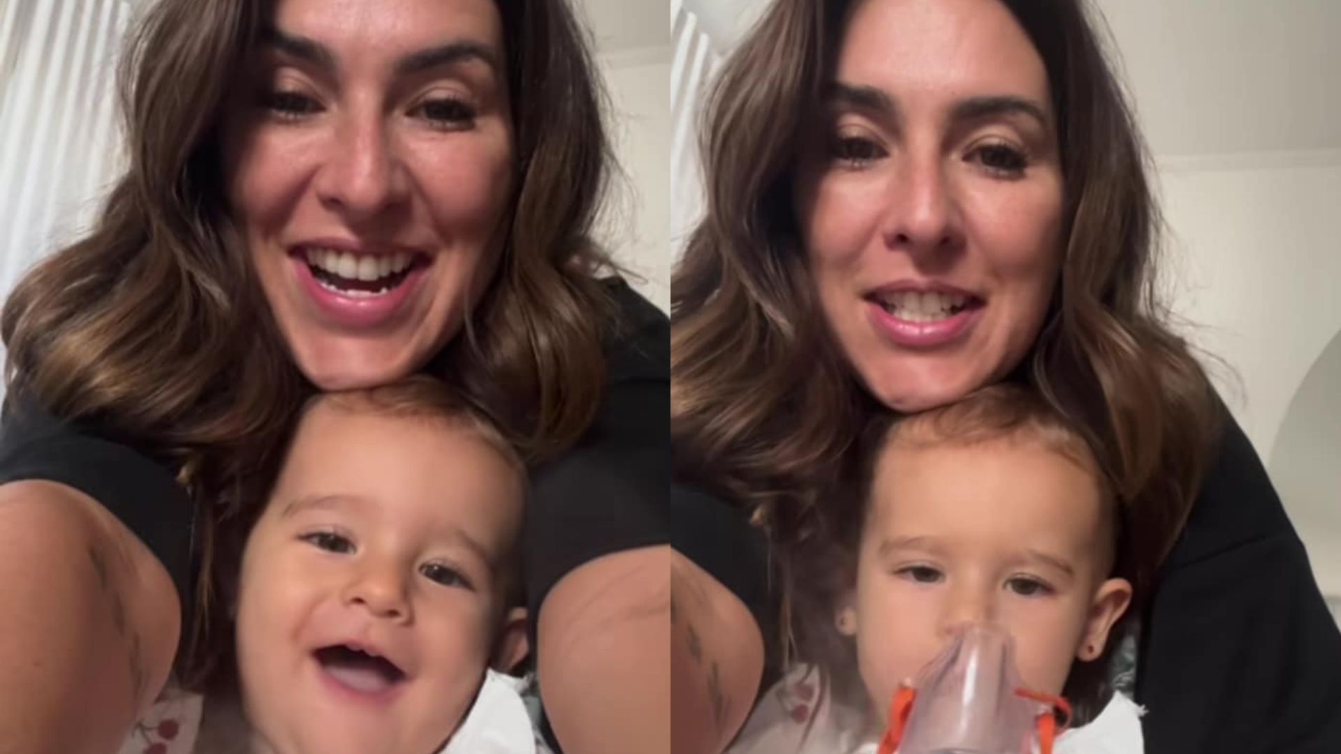 Fernanda Paes Leme mostra jeito inusitado de fazer inalação na filha: ‘Criatividade’