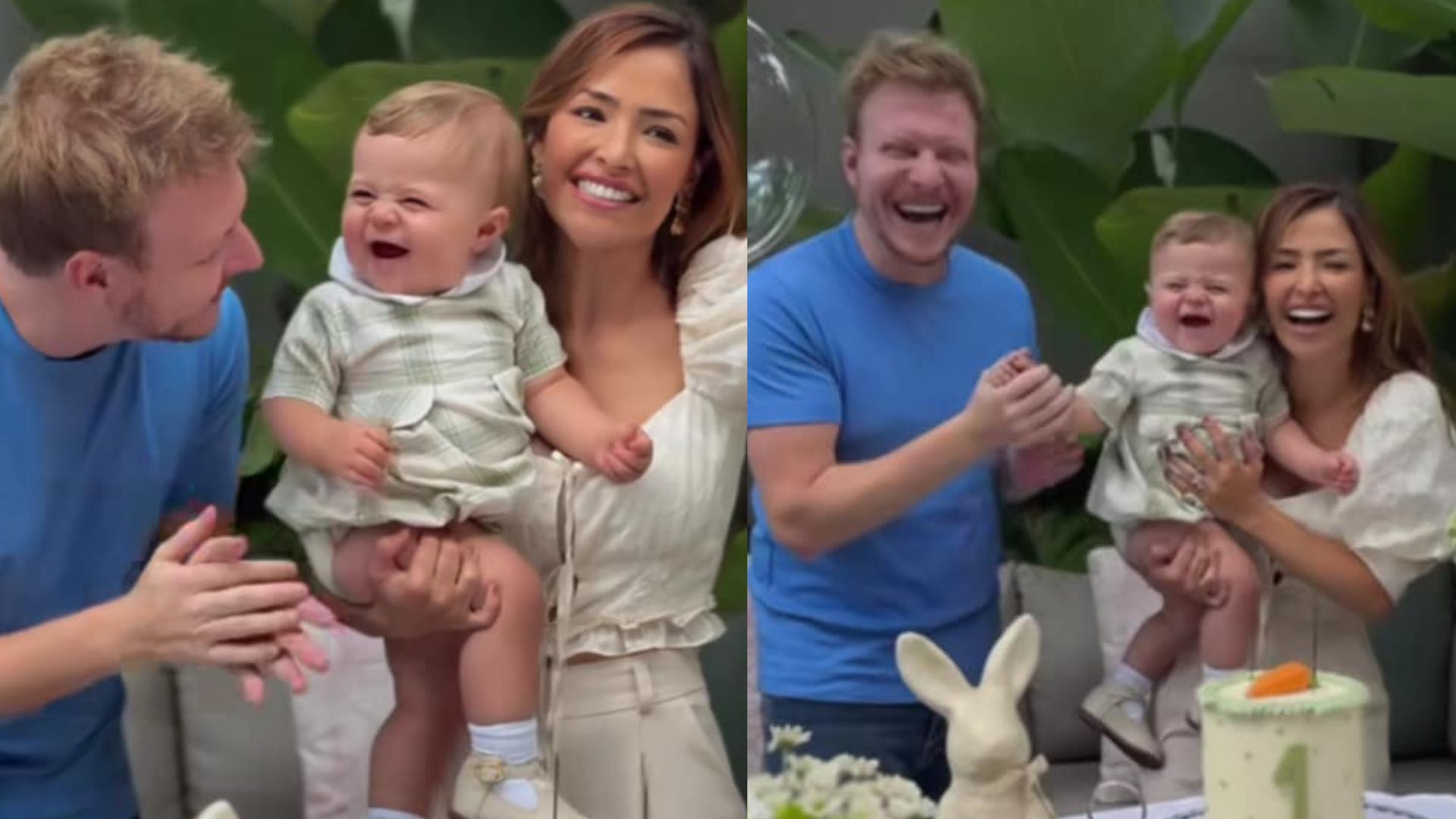 Gabi Luthai e Teo Teló comemoram o aniversário do filho com festa intimista