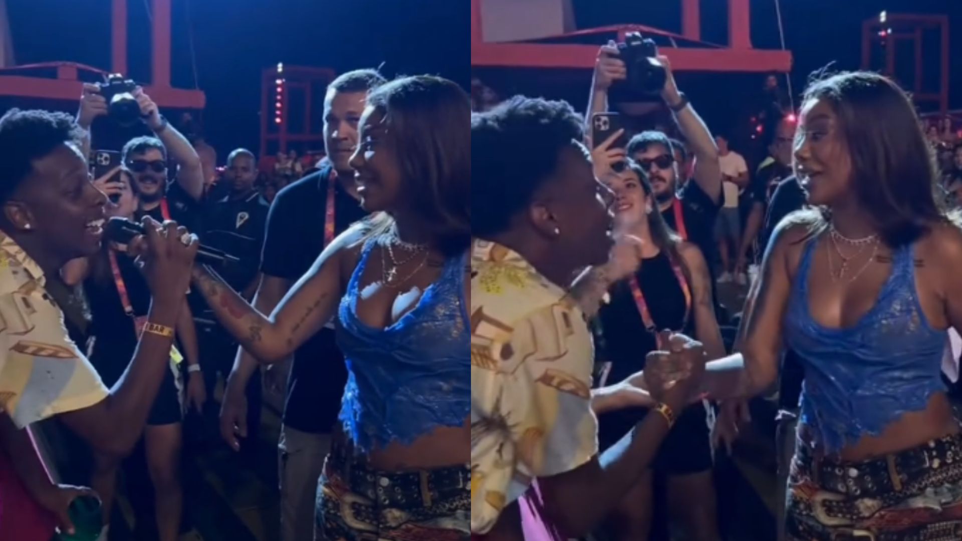 Ludmilla tem reação inusitada após deixar fã cantar em seu show