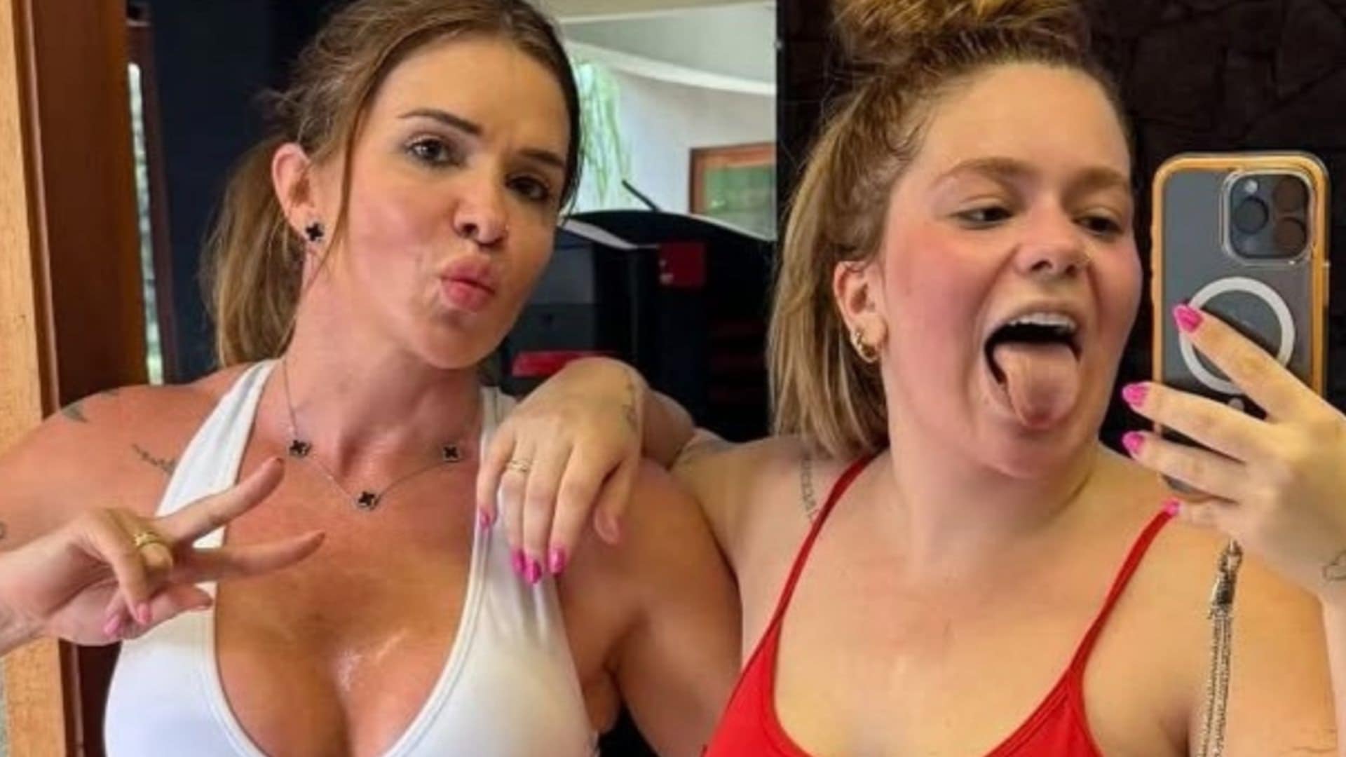 Mãe de Viih Tube rouba a cena com barriga sarada em foto com a filha
