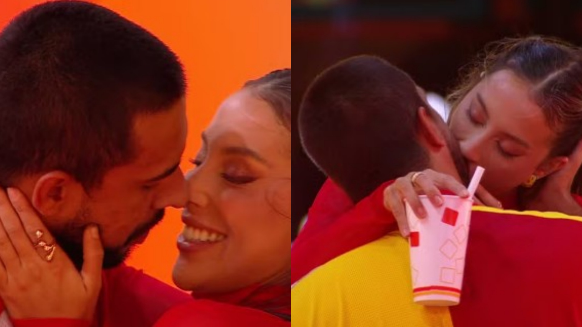 BBB 25: Após flertes, Maike e Renata se beijam durante festa