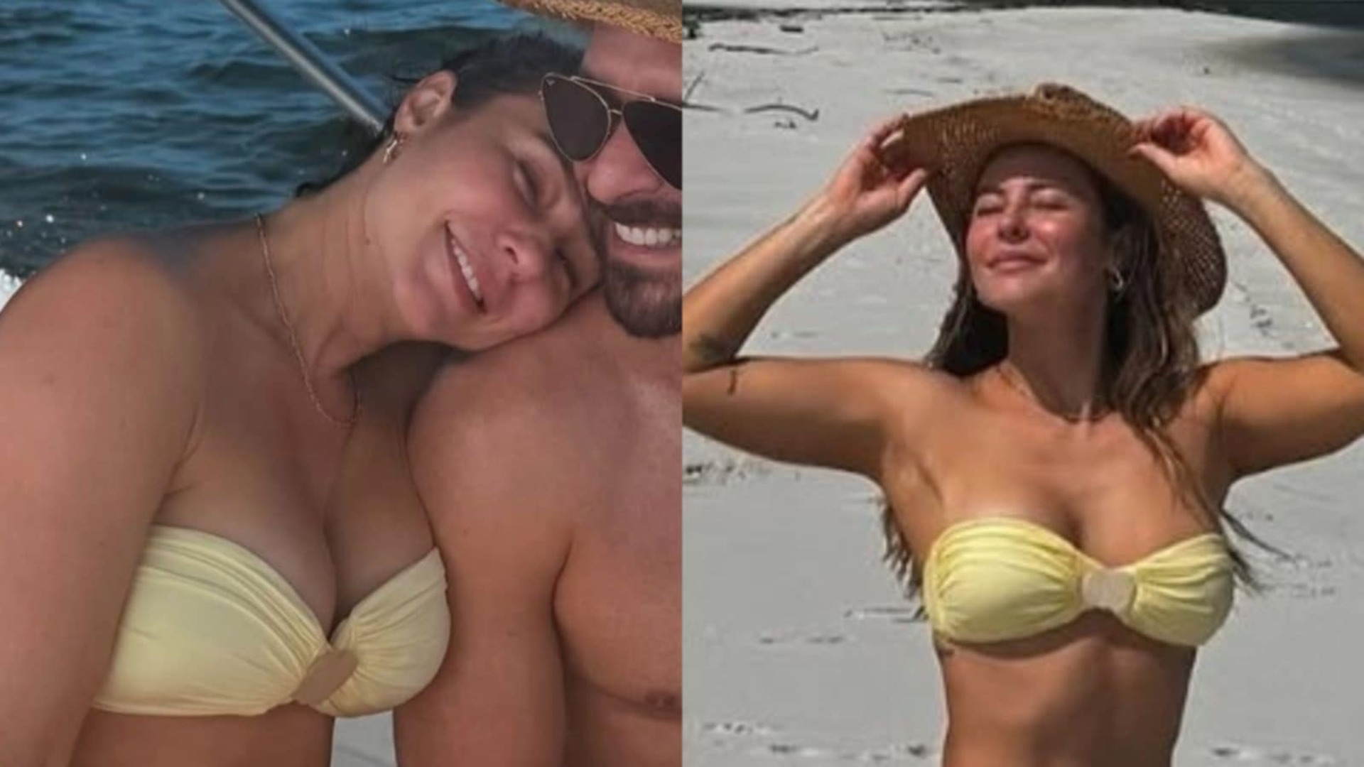 De biquíni, Paolla Oliveira exibe curvas espetaculares na praia