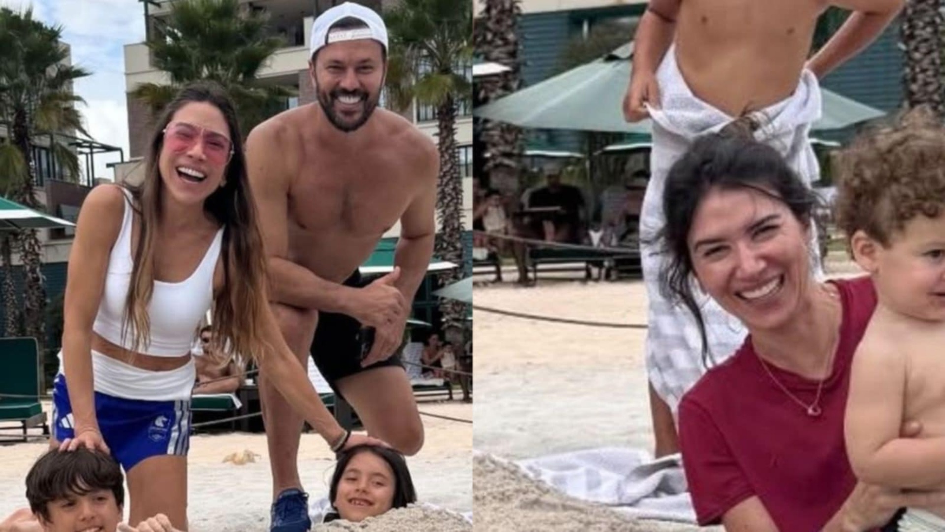 Patricia Abravanel mostra Rebeca Abravanel com o filho na praia; veja
