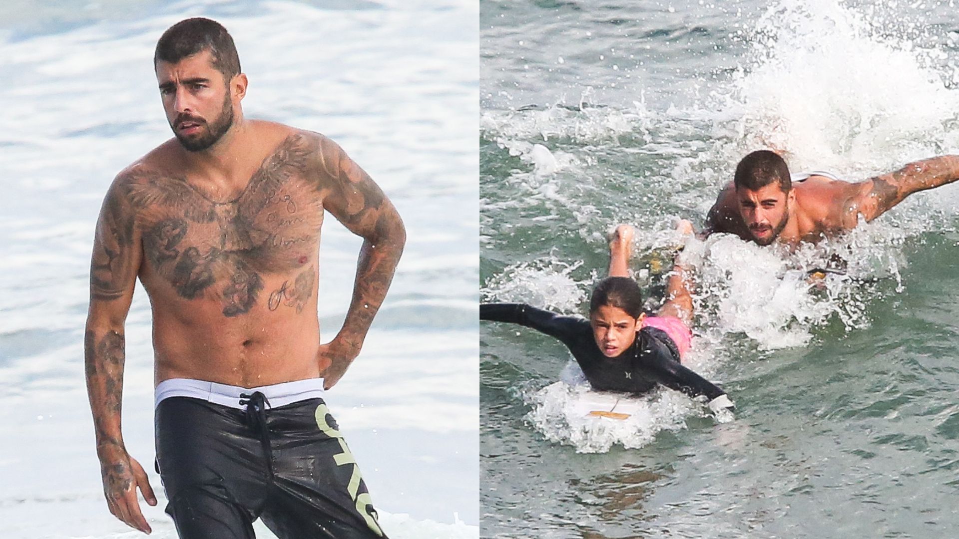 Pedro Scooby aproveita dia de surfe com o filho, Dom