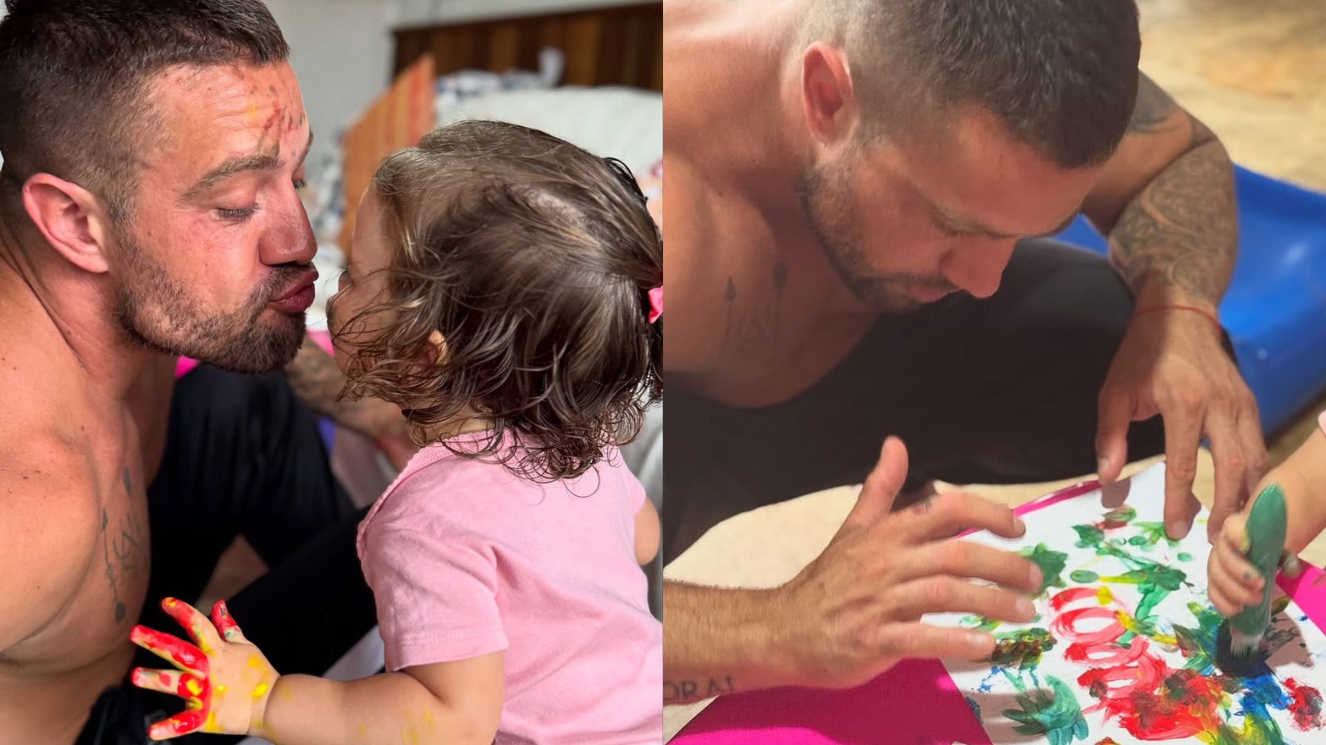 Rafael Cardoso surge com a filha caçula e se declara: ‘Agradeço todos os dias’