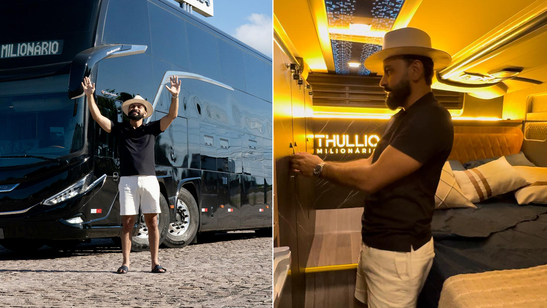 Thullio Milionário compra ônibus luxuoso de R$ 2,7 milhões. Veja como é a parte interna