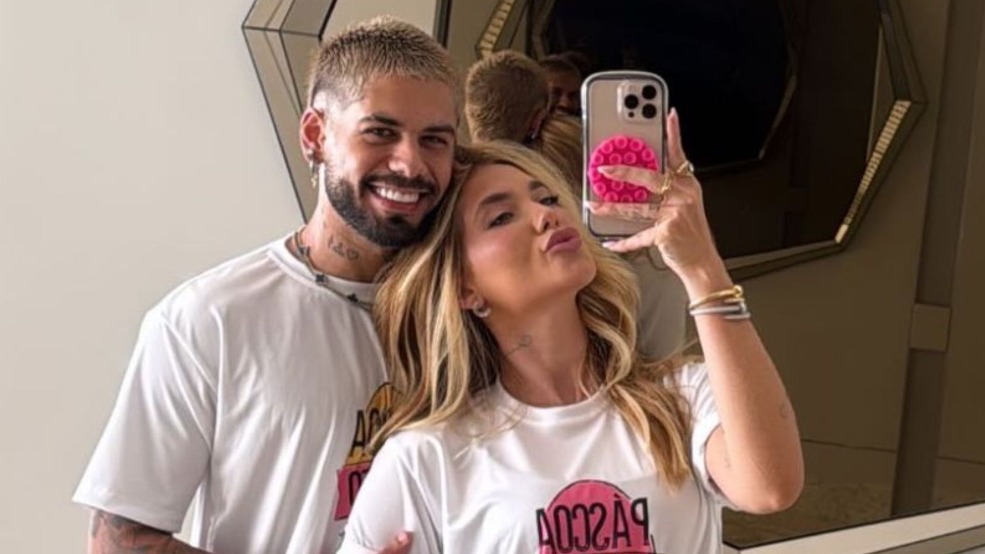 Virginia Fonseca e Zé Felipe combinam looks para ação solidária de Páscoa