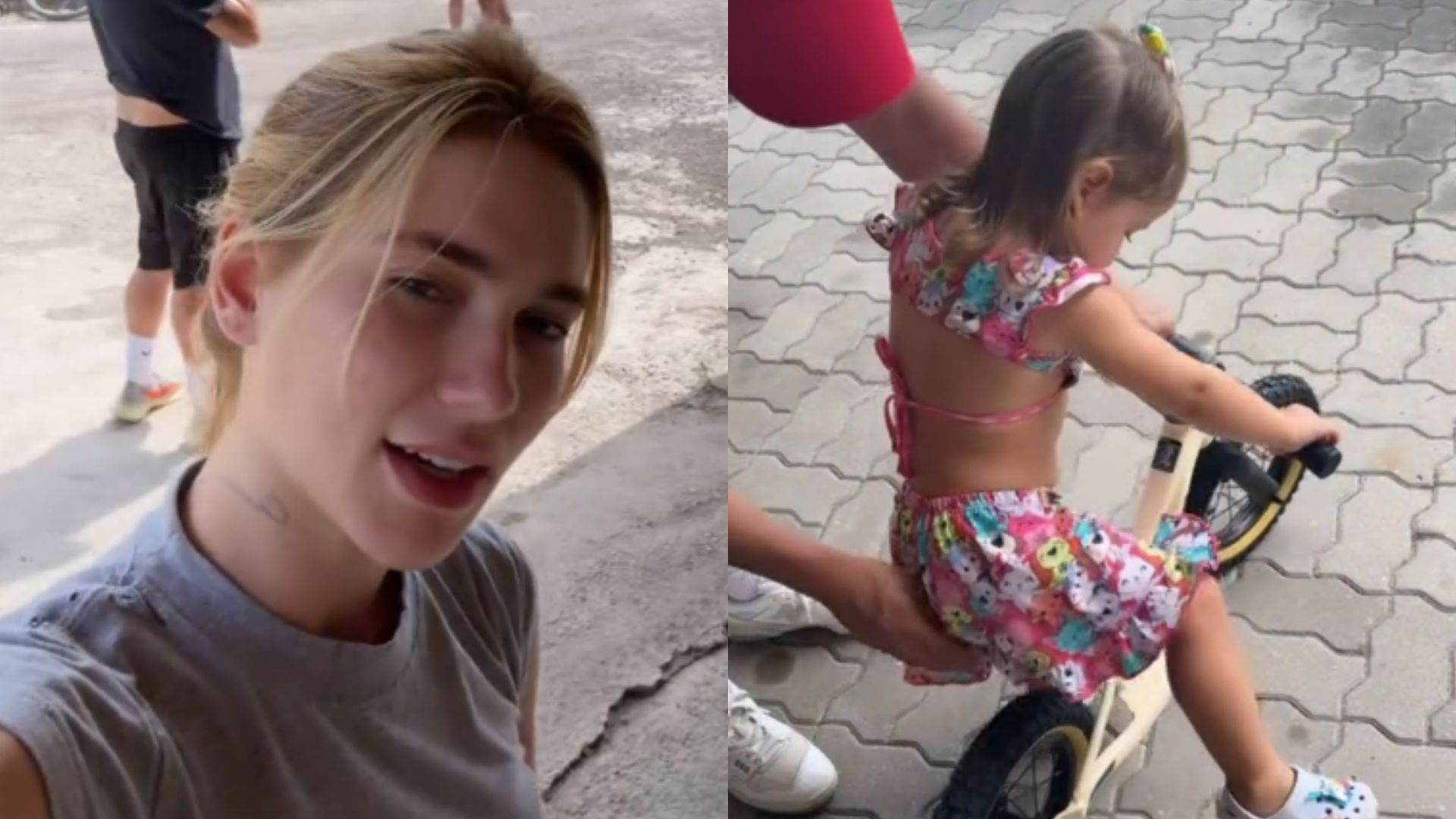 Virginia Fonseca se machuca durante passeio de bicicleta em família