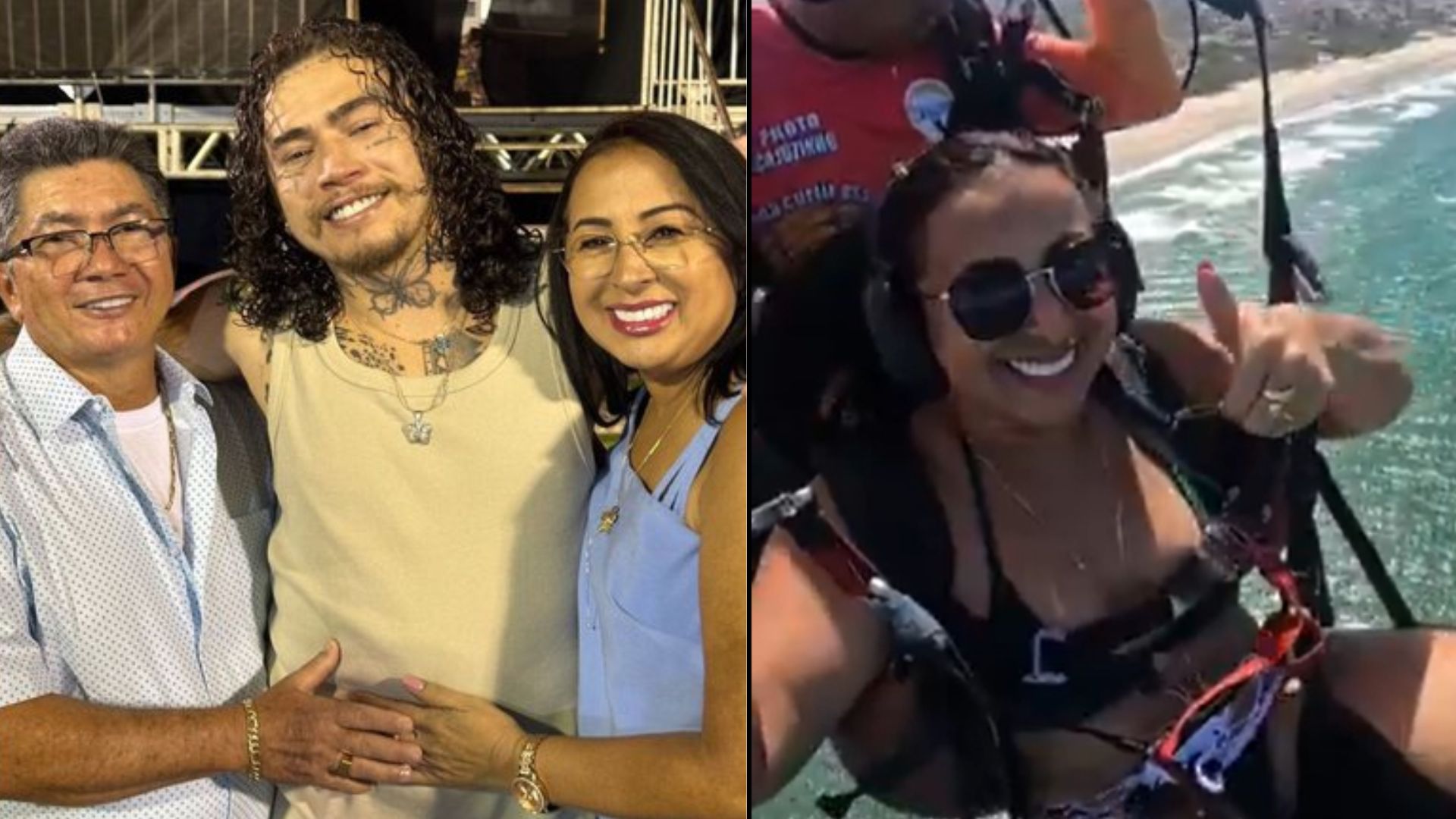 Pais de Whindersson Nunes voam de parapente após alta do filho